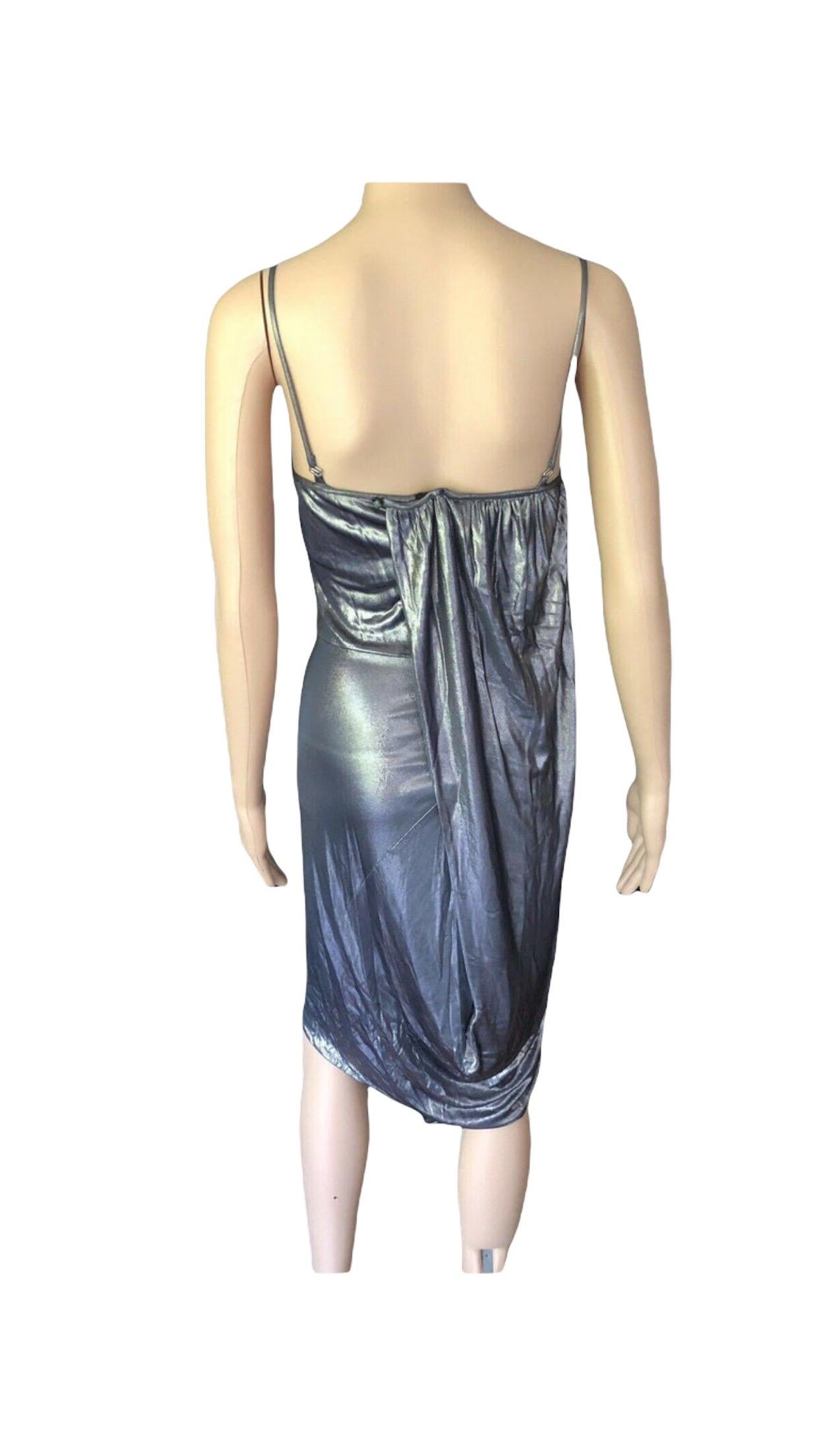 Christian Dior Resort 2007 Runway Metallic Draped Dress For Sale 4