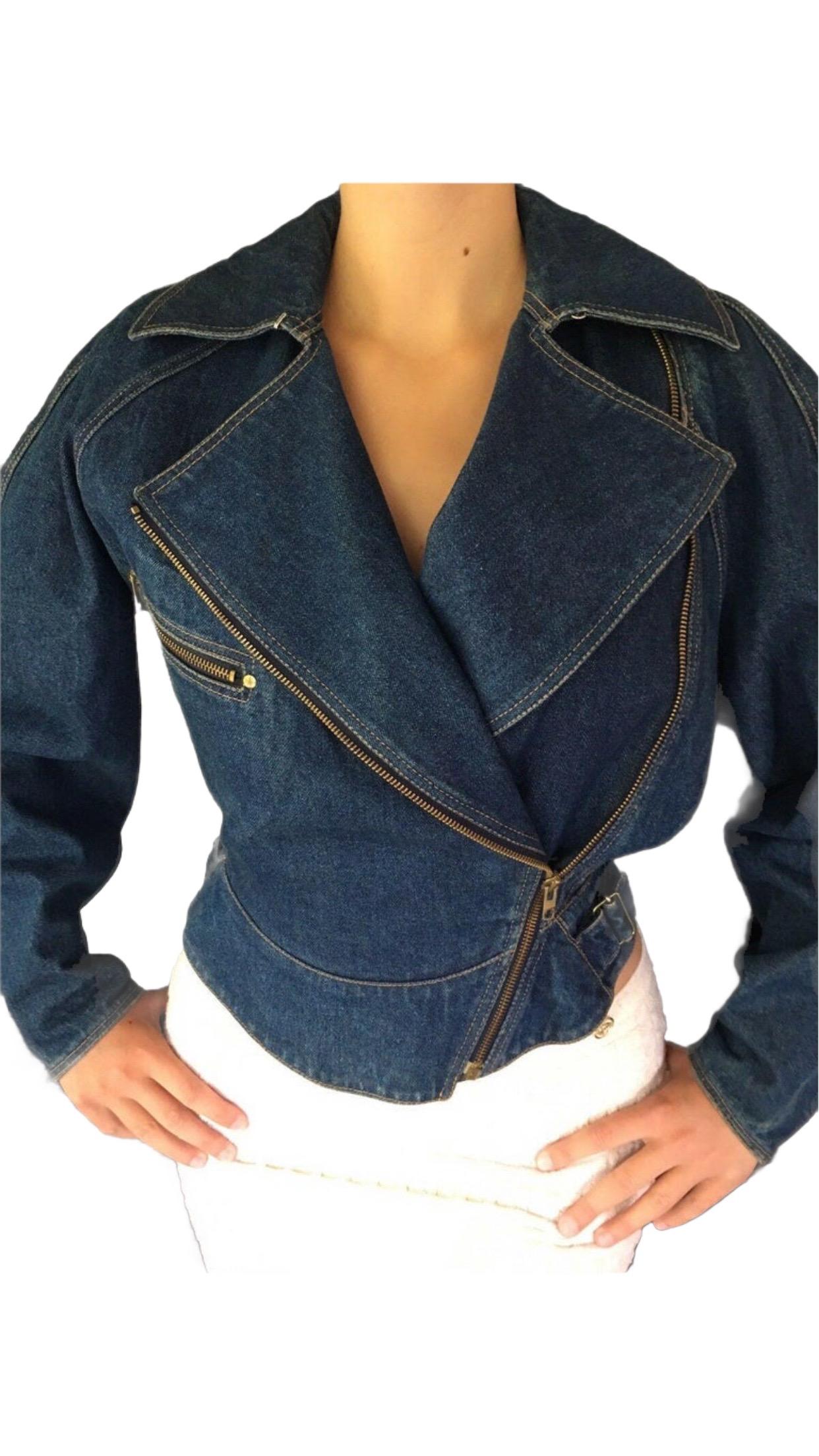 Azzedine Alaia 1986 Vintage Denim Jacket Coat  5