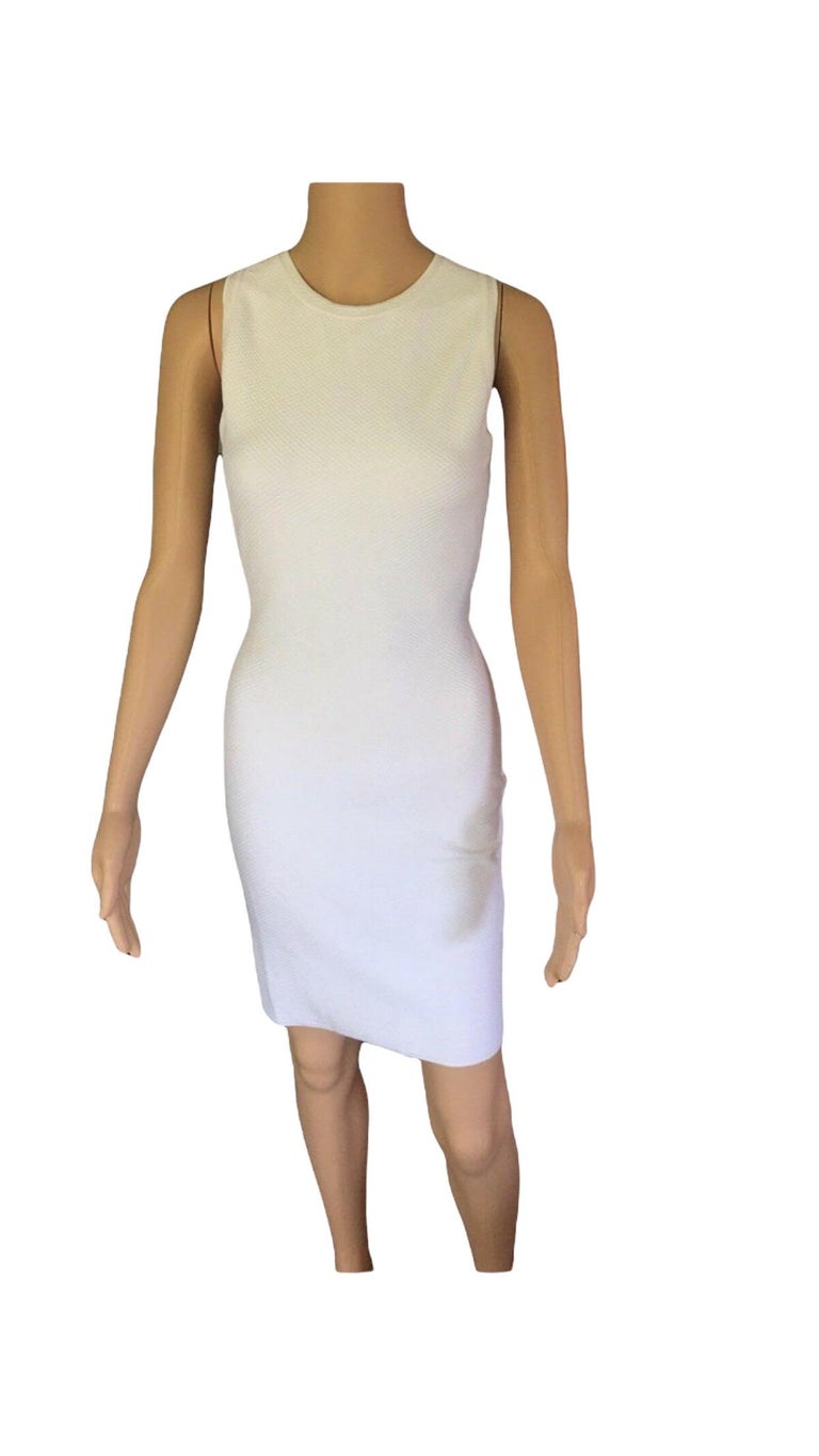 Azzedine Alaia Fitted Open Back White Dress For Sale at 1stDibs