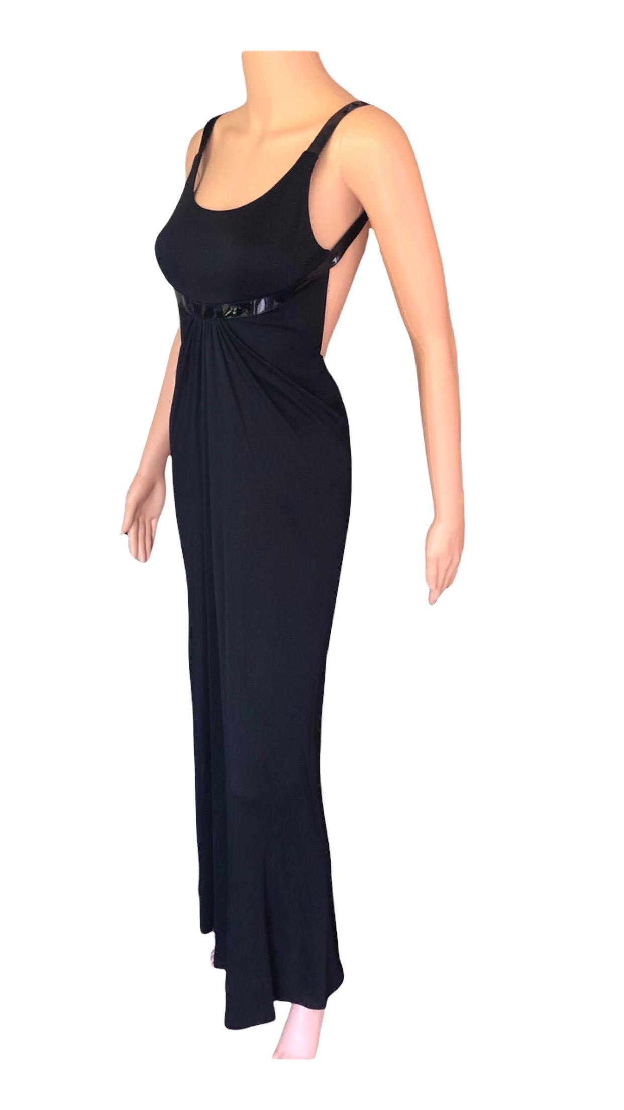 1999 Gucci by Tom Ford Silk Draped Open Back Black Dress Gown For Sale 3
