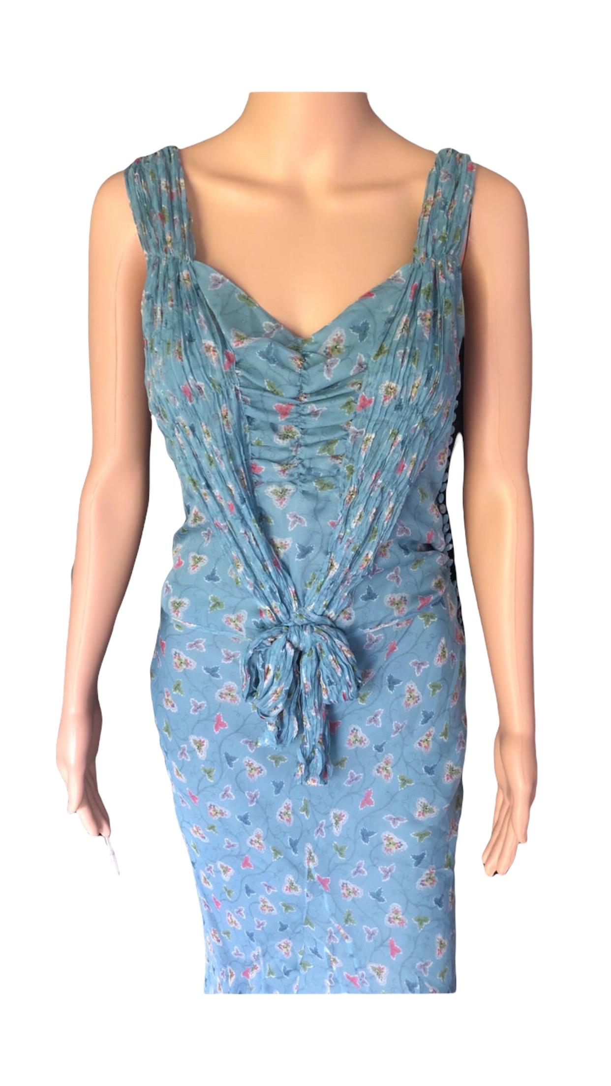 Christian Dior by John Galliano F/W 2003 Silk Floral Top and Skirt 2 Piece Set 5