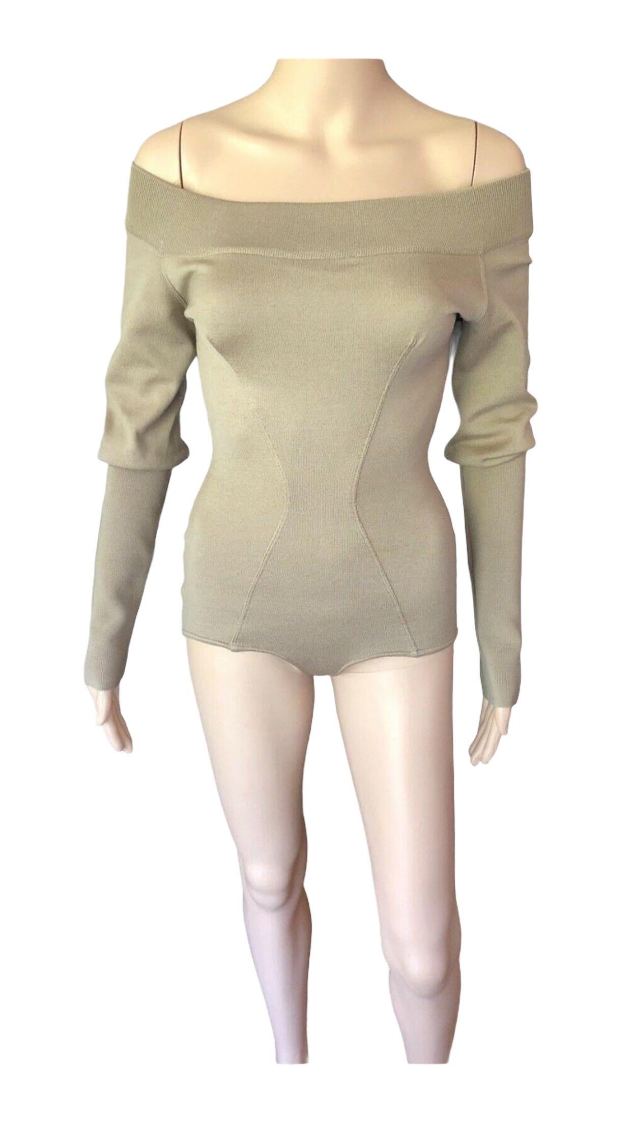 Women's Azzedine Alaia 1990's Vintage Fitted Bodysuit Romper