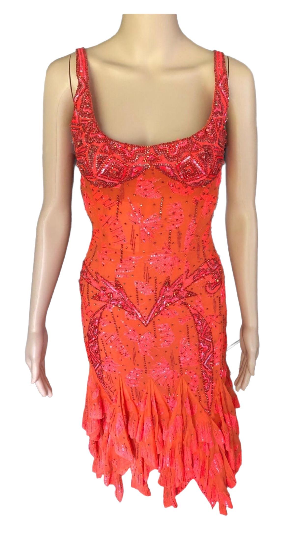 Atelier Versace by Gianni Versace S/S 2002 Haute Couture Embellished Dress For Sale 6