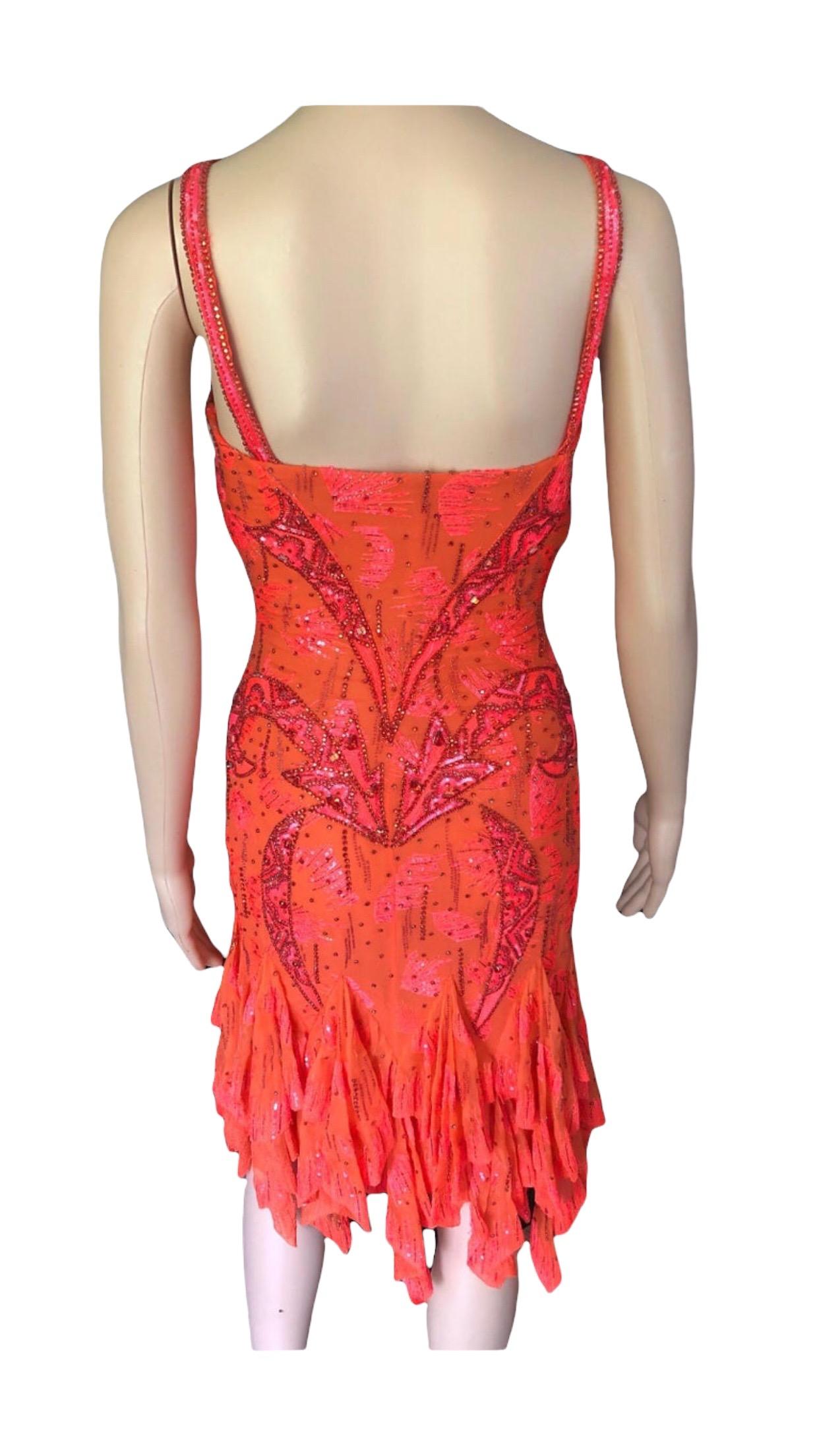 Atelier Versace by Gianni Versace S/S 2002 Haute Couture Embellished Dress For Sale 8