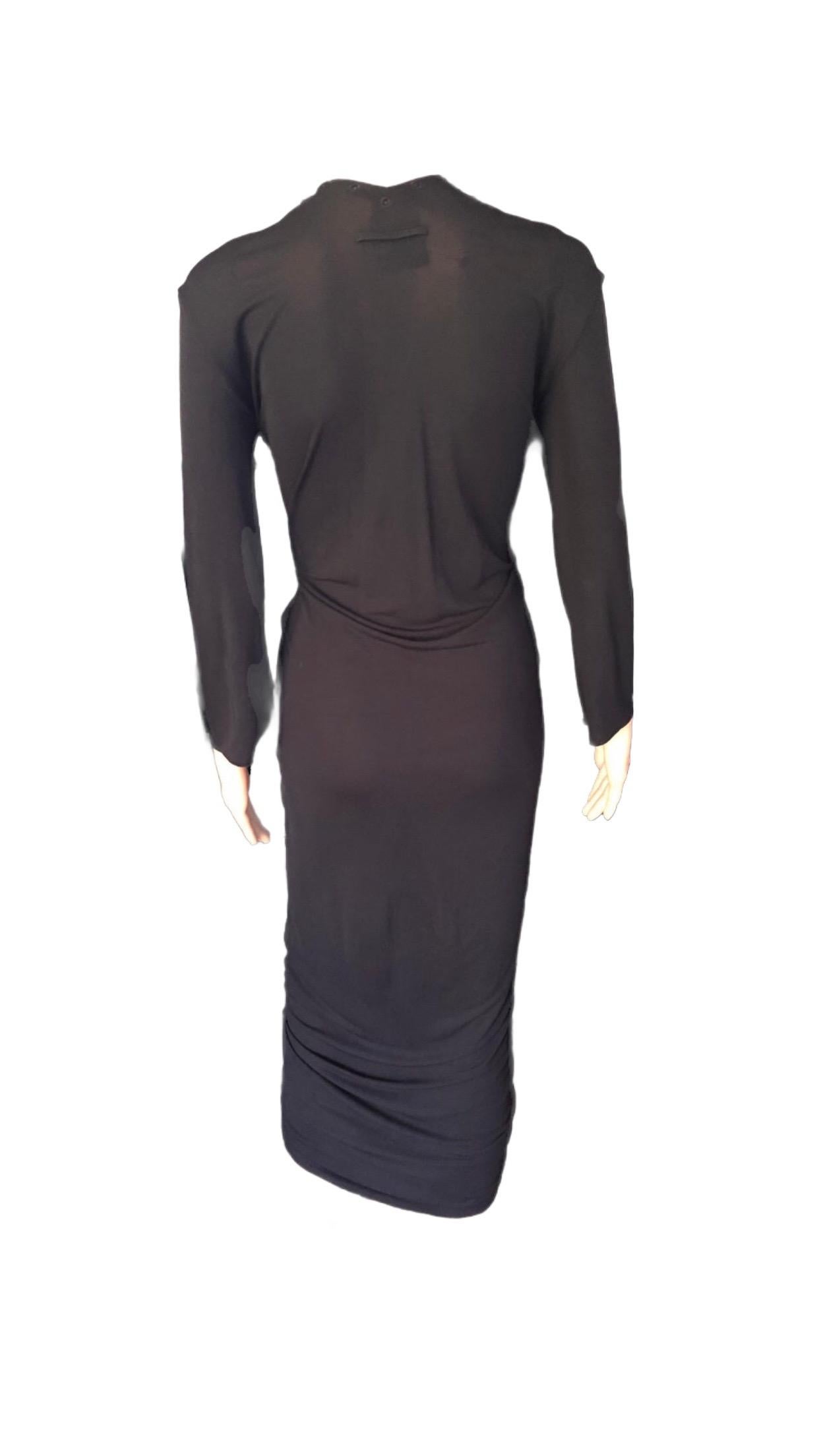  1990's Jean Paul Gaultier Knit Semi-Sheer Chain Embellished Black Dress 2