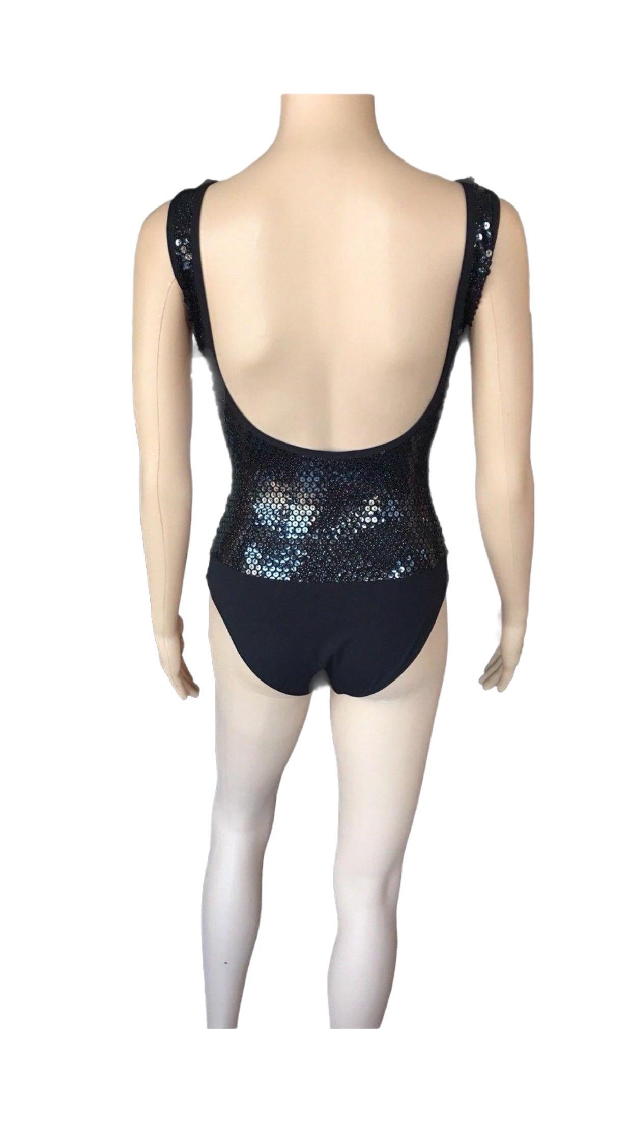 New Chanel Cruise 2016 Runway Sequin Embellished Swimsuit Bodysuit  For Sale 1