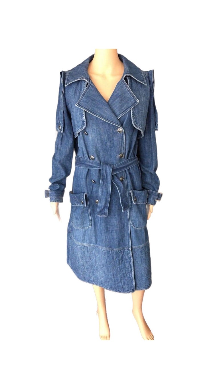 Chanel S/S 2008 Runway Denim Jacket Trench Coat For Sale at 1stDibs