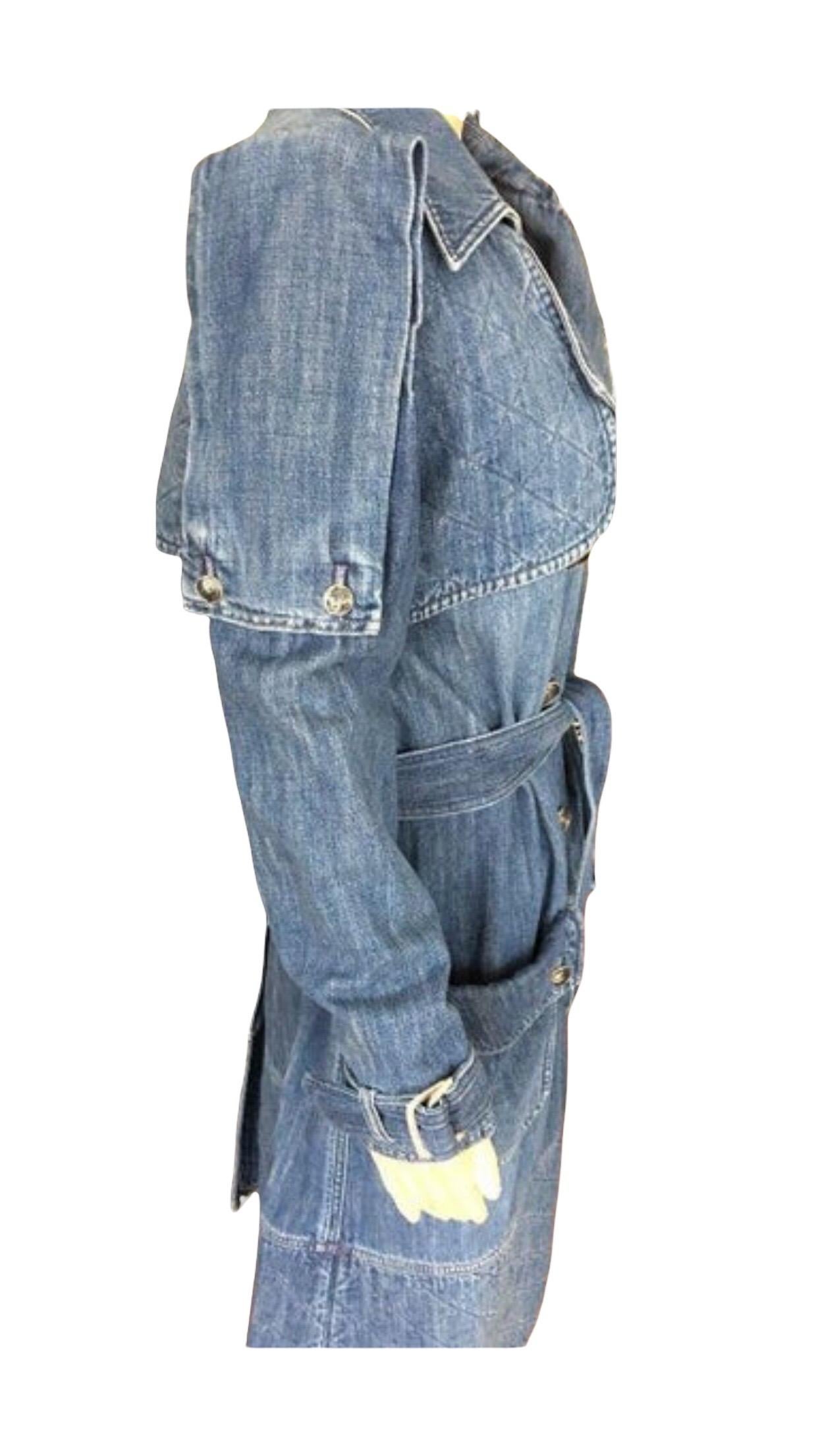 Chanel - Imperméable en jean, veste de défilé, printemps-été 2008  Unisexe en vente