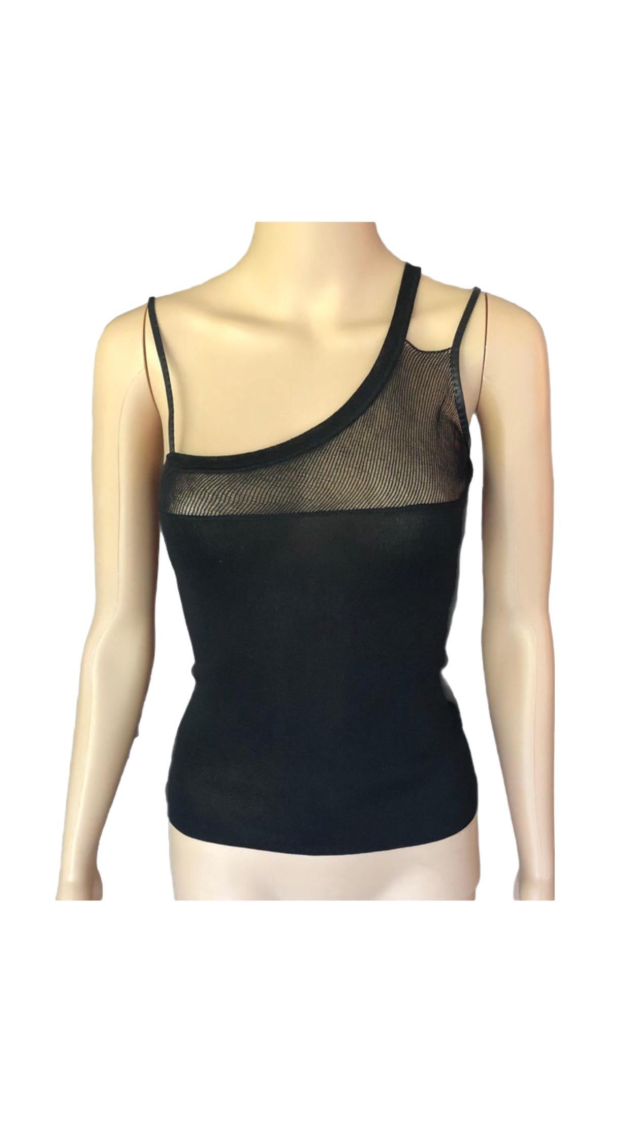Gucci by Tom Ford Semi Sheer Knit Black Top In Good Condition For Sale In Naples, FL