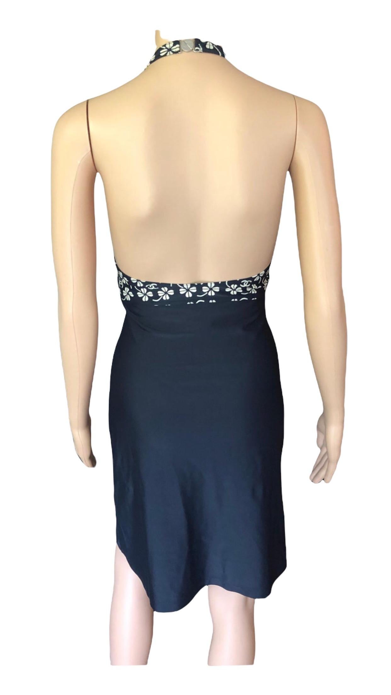 Chanel S/S 2001 CC Logo Trébol Mini Vestido Halter Espalda Abierta 4