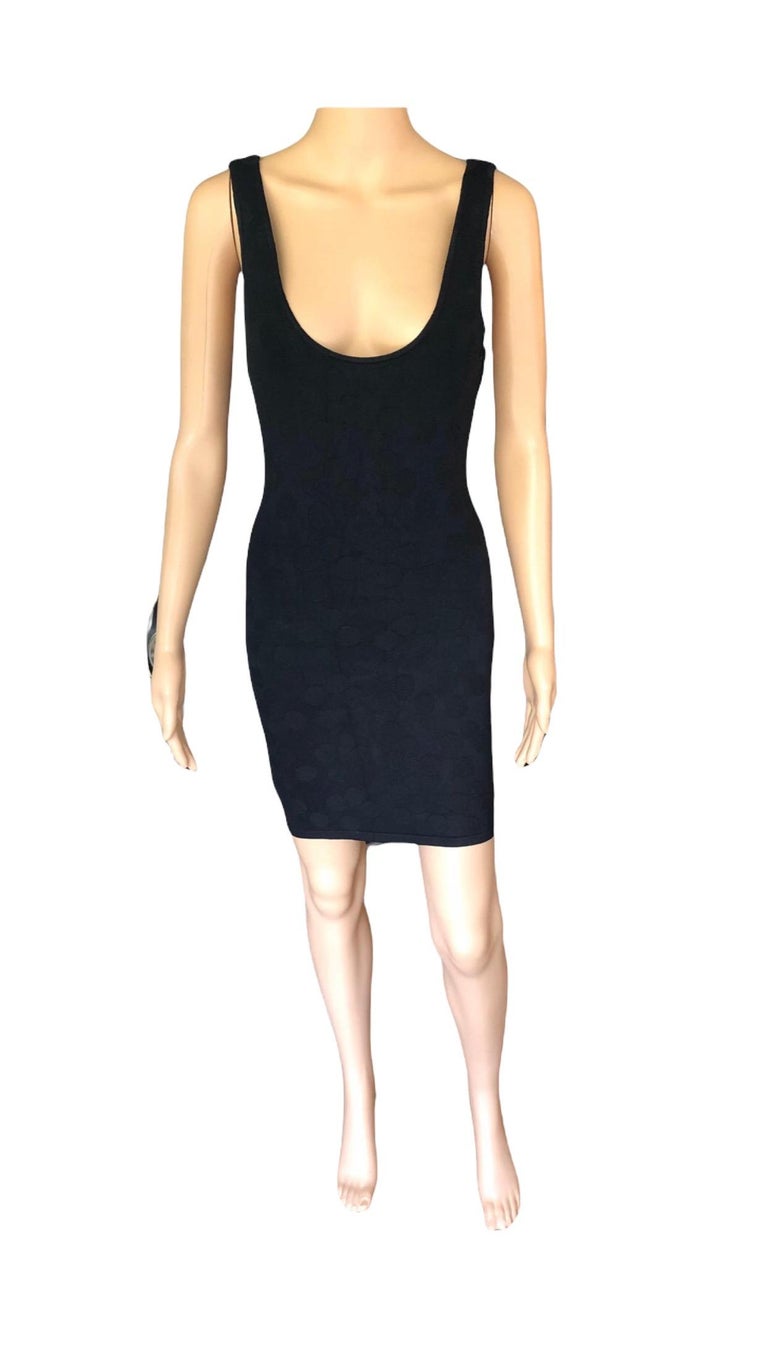 Azzedine Alaia S/S 1991 Vintage Bodycon Open Back Polka Dot Black Mini Dress  For Sale at 1stDibs | alaia polka dot dress, polka dot open back dress
