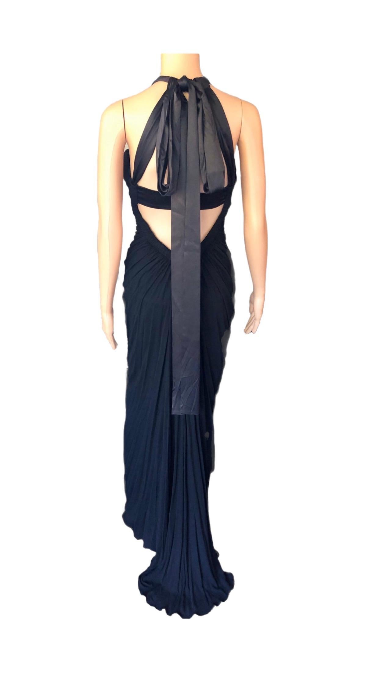 Dolce & Gabbana - Robe de soirée noire à découpes dos nu et dos ouvert, circa 2000 en vente 3