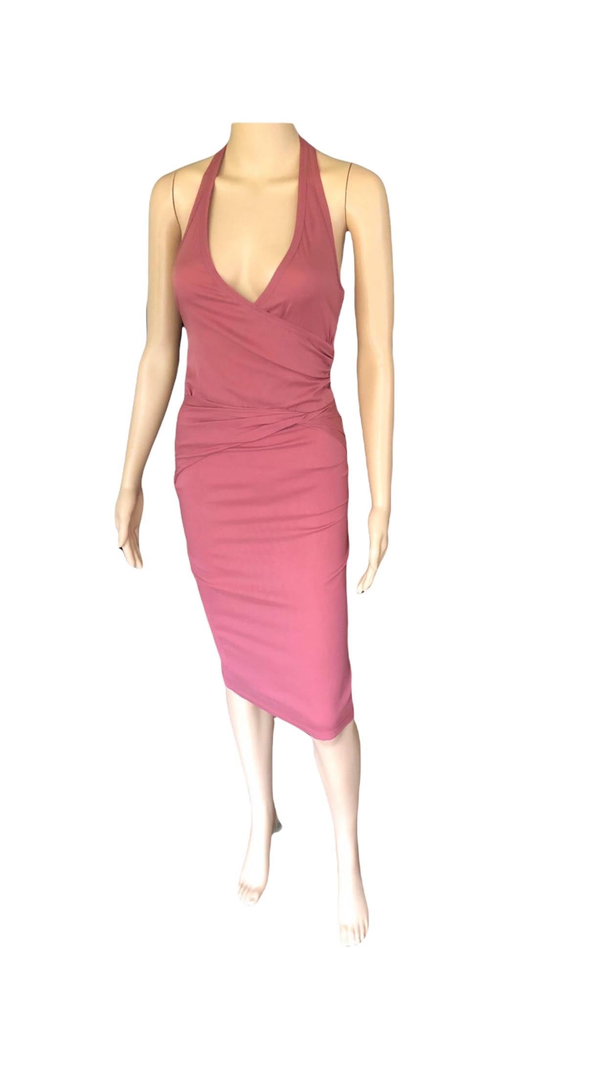 Gucci S/S 2005 Plunging Halter Cutout Back Silk Dress 1