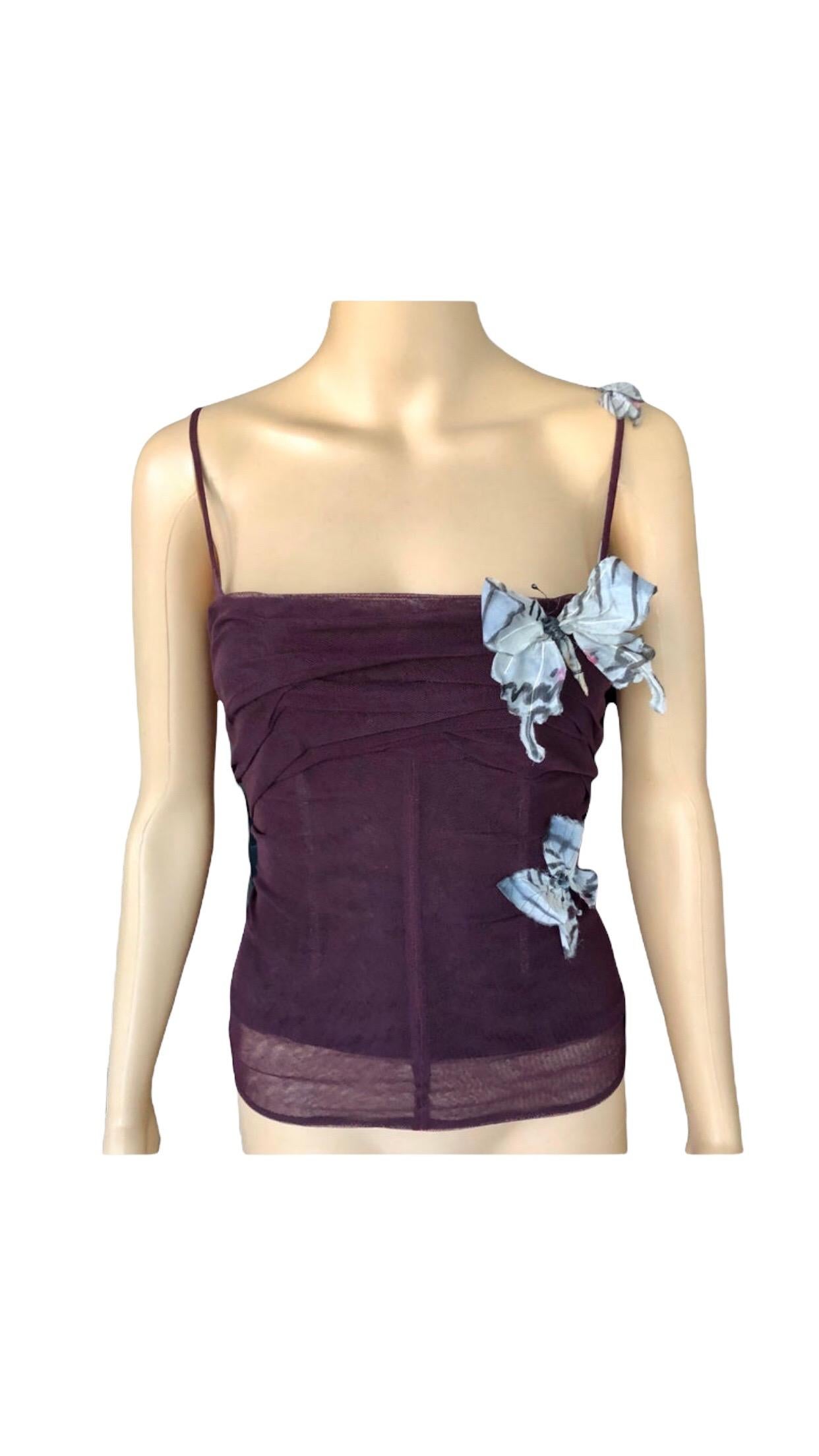 Dolce & Gabbana S/S 1998 Vintage Stromboli Collection Butterfly Top In Good Condition In Naples, FL