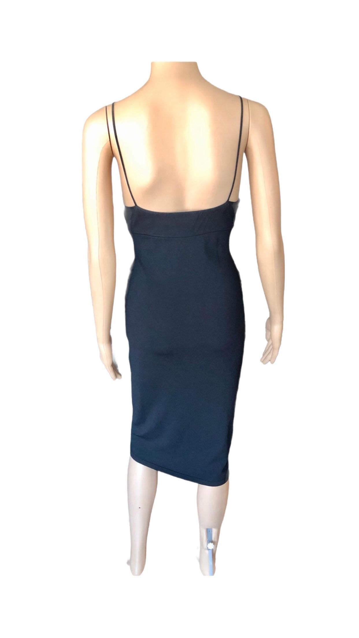 Tom Ford for Gucci S/S 1999 Knit Bodycon Black Dress For Sale 5