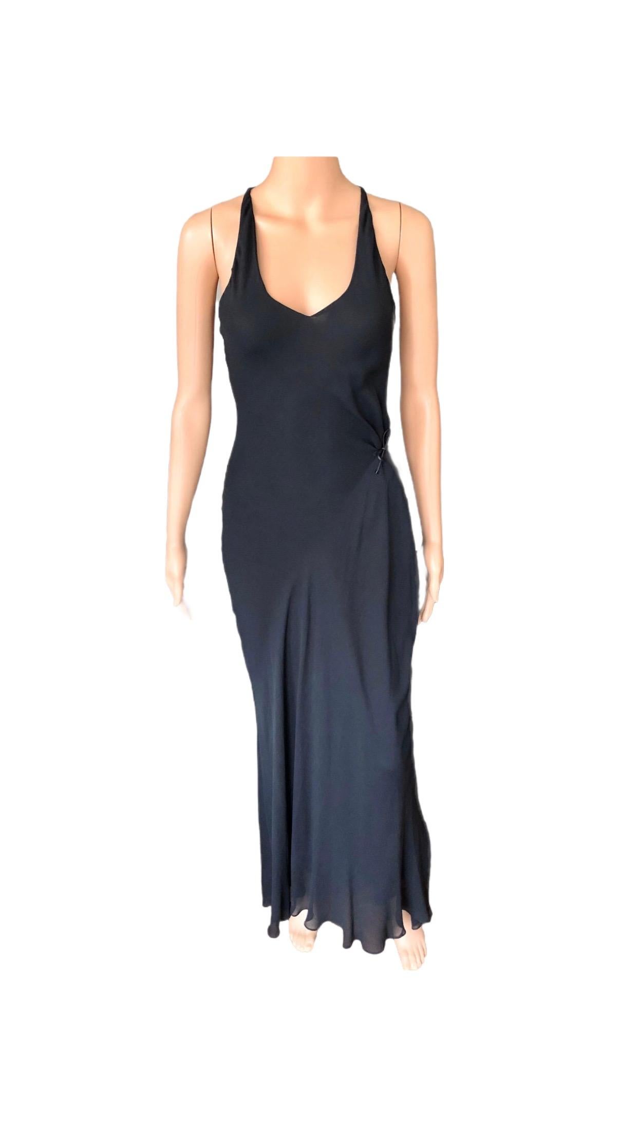 Tom Ford for Gucci c. 2000 Sheer Silk Black Maxi Evening Dress 6