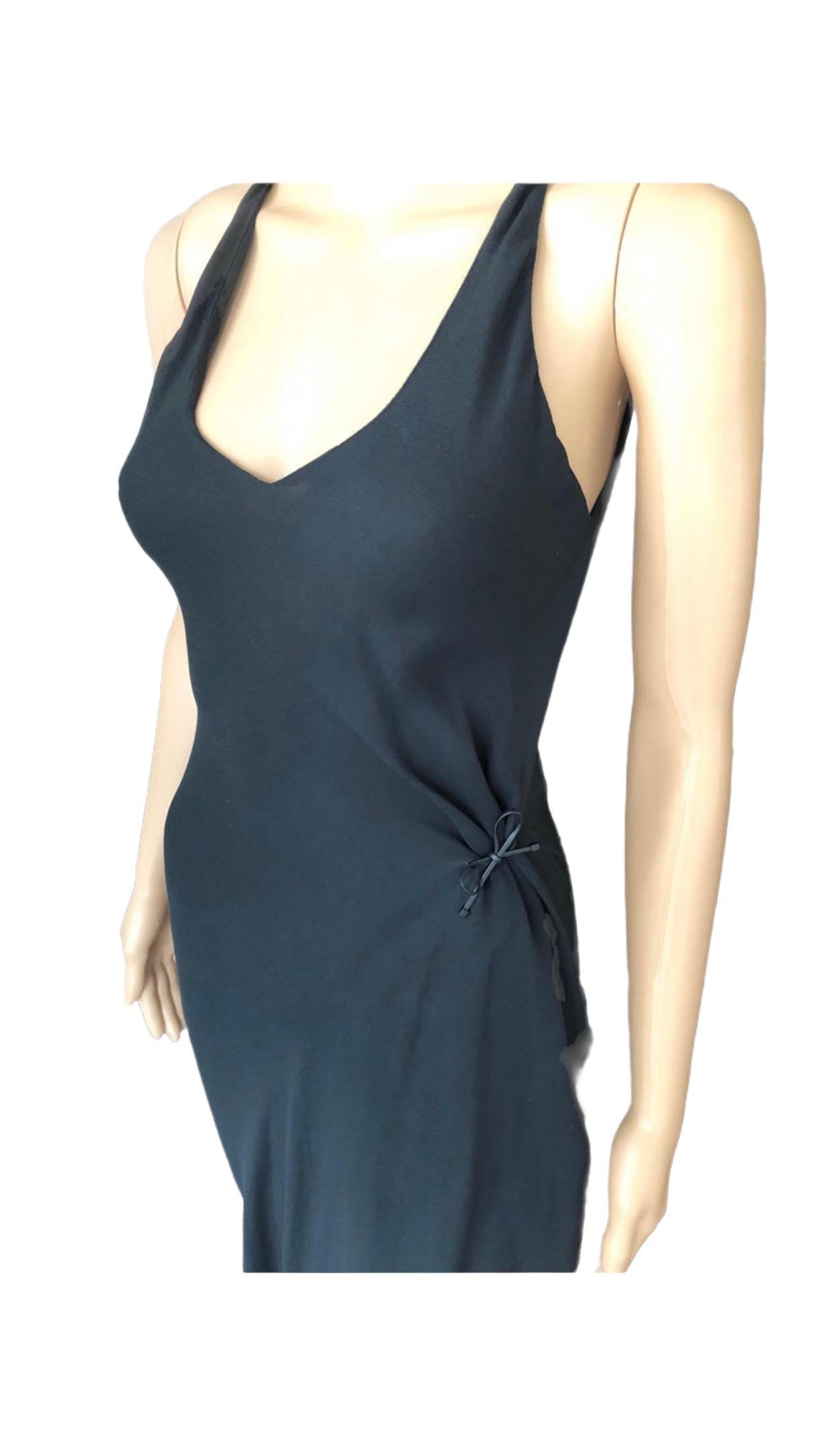 Tom Ford for Gucci c. 2000 Sheer Silk Black Maxi Evening Dress 5