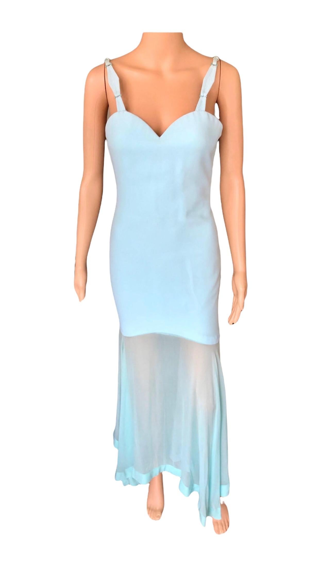 Gianni Versace S/S 1995 Runway Vintage Bustier Sheer Evening Dress Gown 2