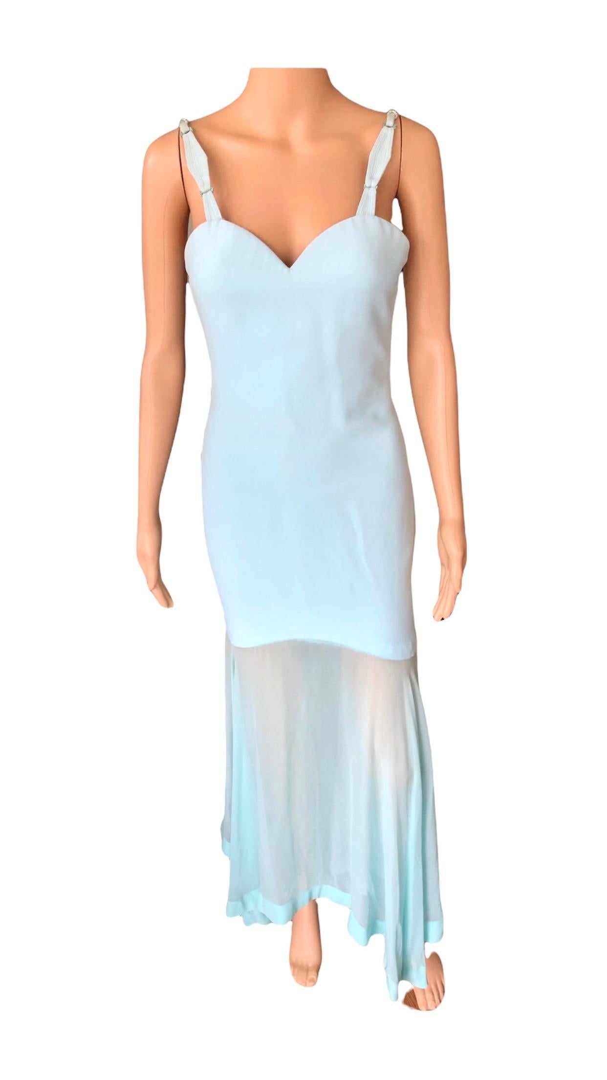 Gianni Versace S/S 1995 Runway Vintage Bustier Sheer Evening Dress Gown 4