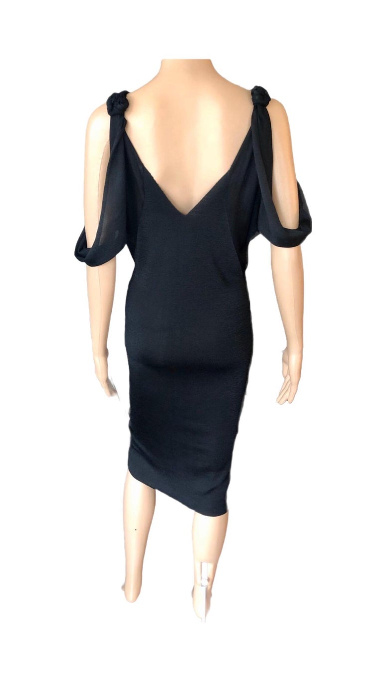 knee length dresses for ladies Black Midi Dress Long Sleeve Off Shoulder Bardot Knit