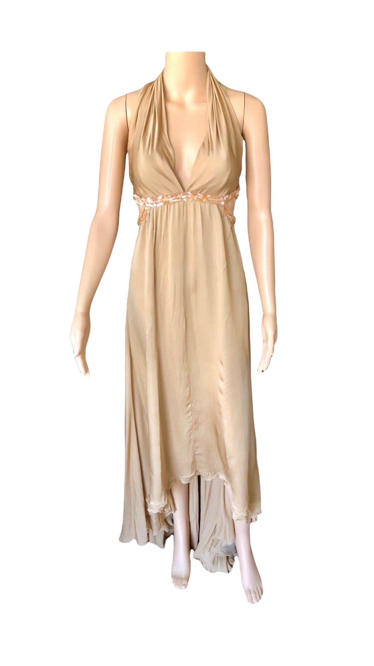 Chanel S/S 2003 Vestido de noche recortado con escote y escote abierto en la espalda en venta 8
