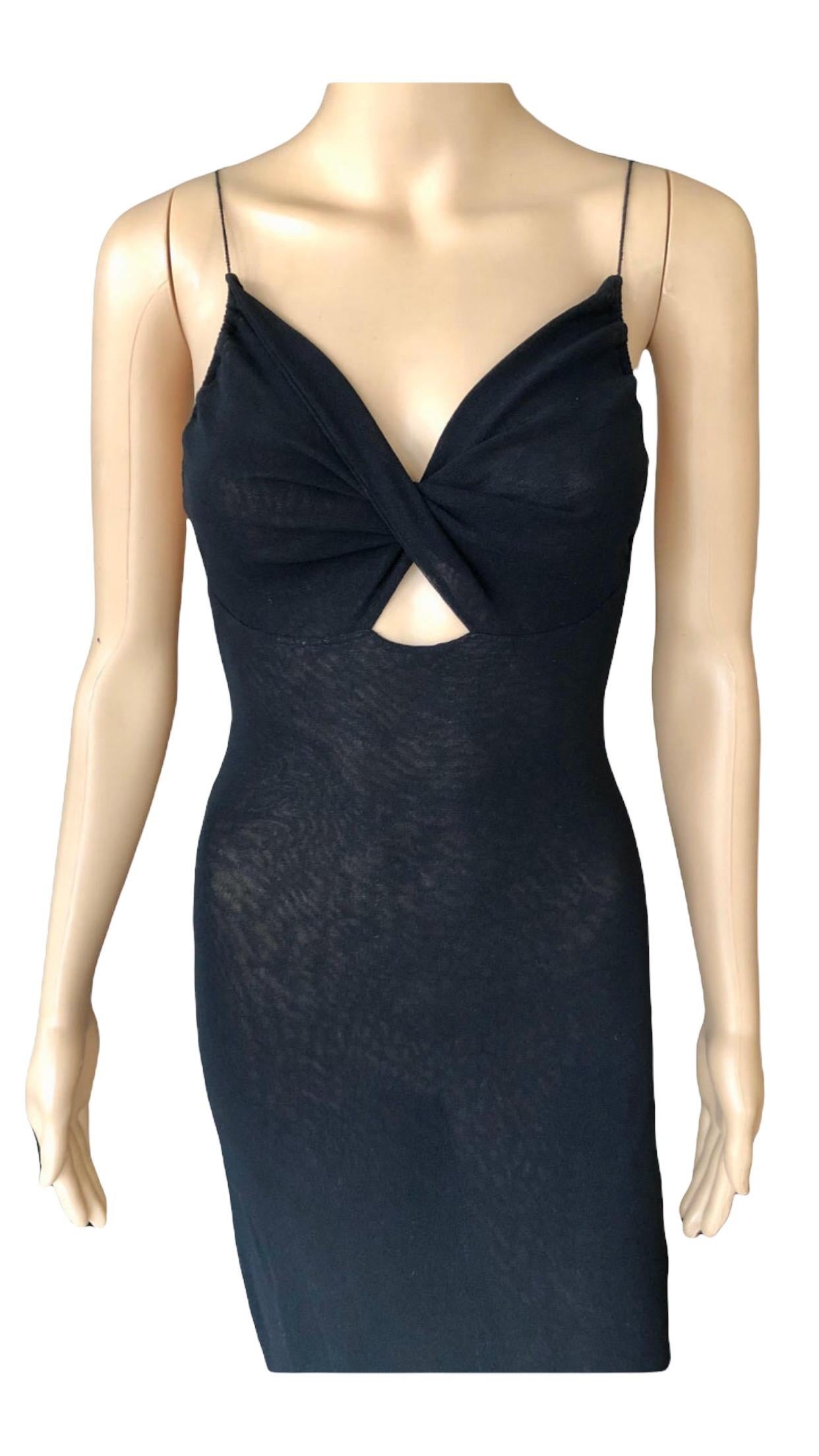 Jean Paul Gaultier Soleil S/S 1999 Cutout Semi-Sheer Mesh Black Maxi Dress For Sale 3