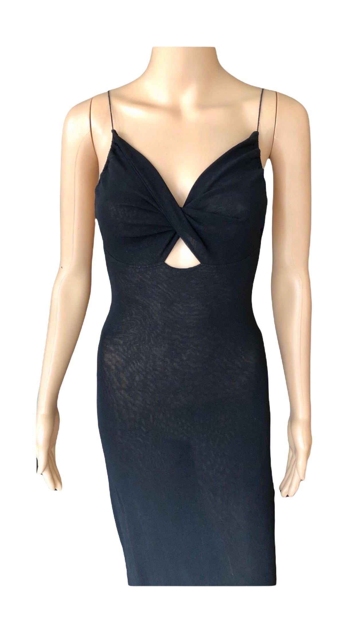 Jean Paul Gaultier Soleil S/S 1999 Cutout Semi-Sheer Mesh Black Maxi Dress For Sale 5