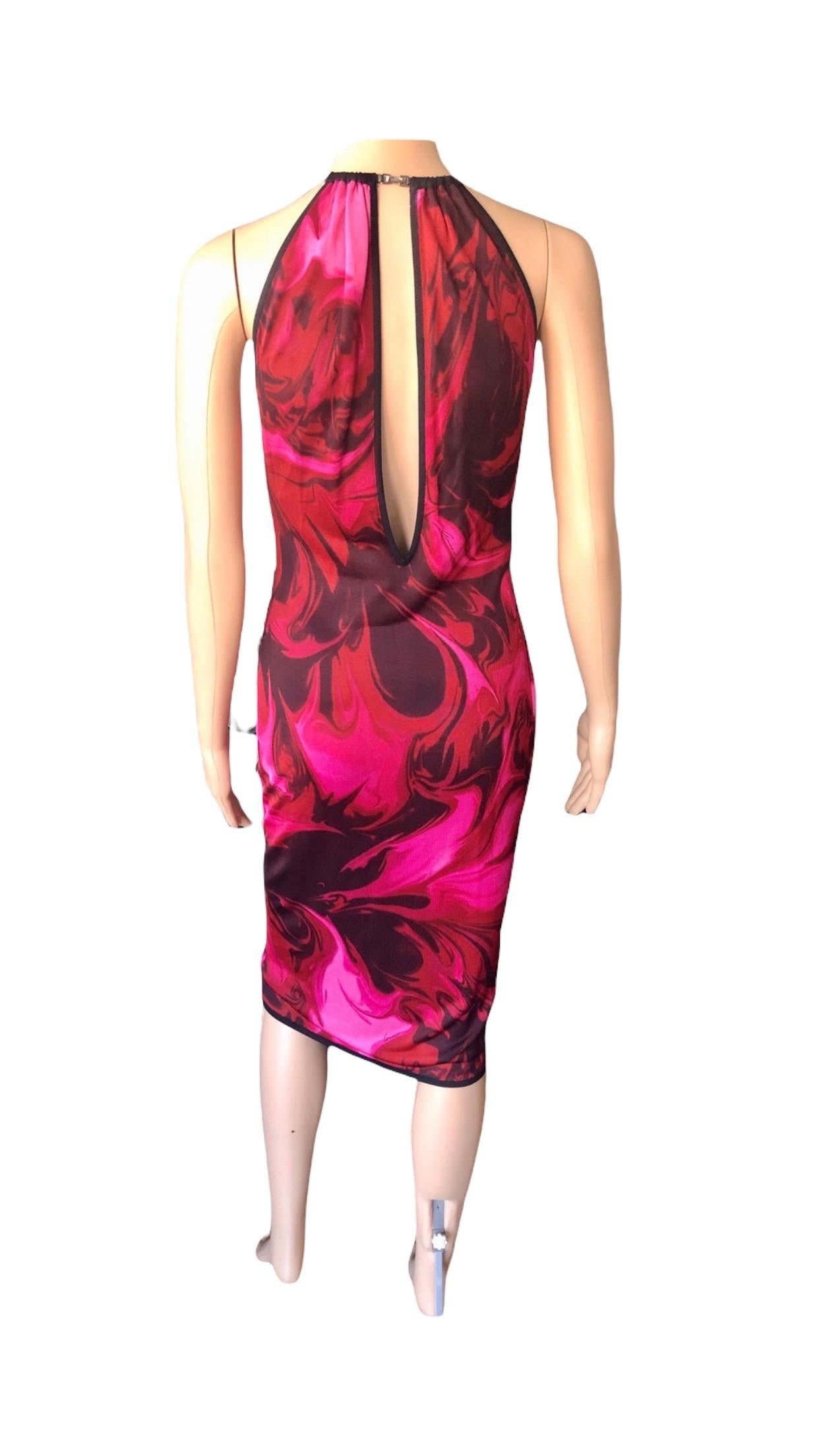 Tom Ford for Gucci S/S 2001 Bodycon Knit Printed Midi Dress For Sale 4