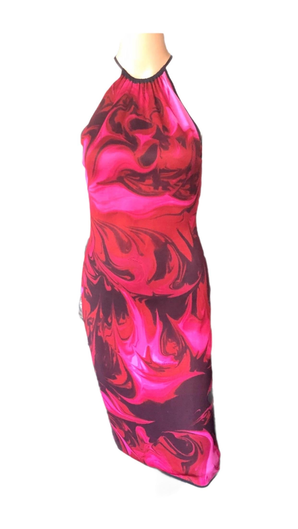 Tom Ford for Gucci S/S 2001 Vestido Midi Bodycon de Punto Estampado 10