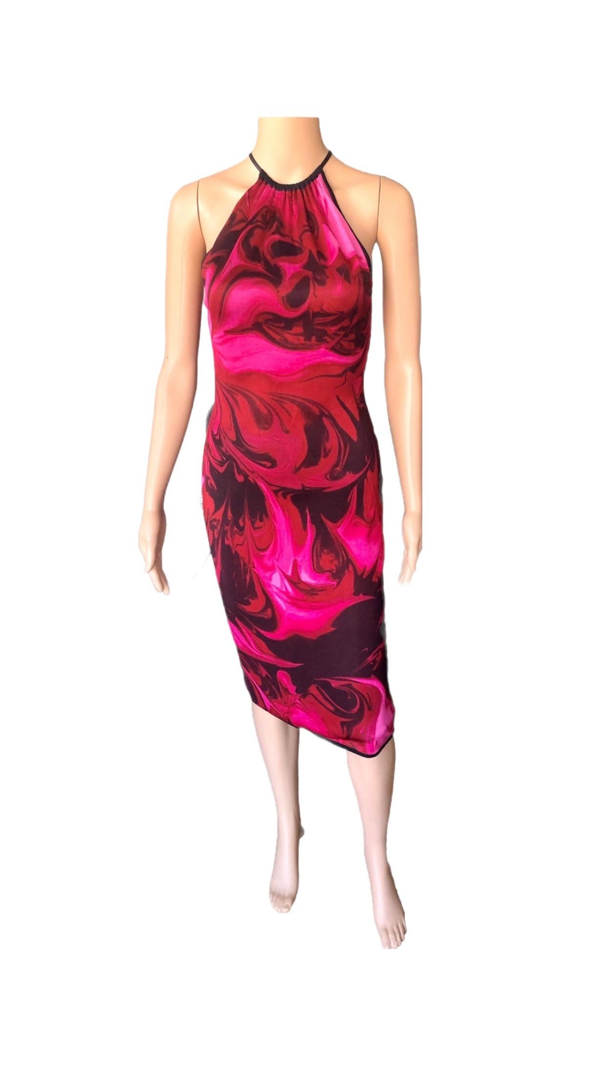 Tom Ford for Gucci S/S 2001 Bodycon Knit Printed Midi Dress For Sale 8