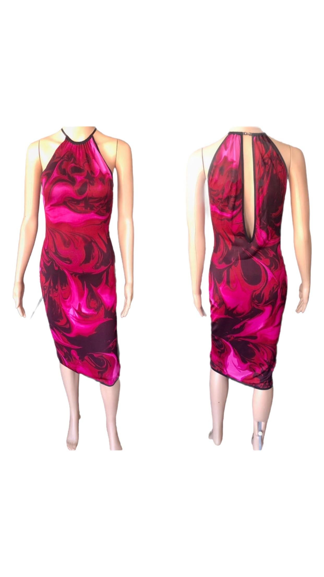 Tom Ford for Gucci S/S 2001 Vestido Midi Bodycon de Punto Estampado 14