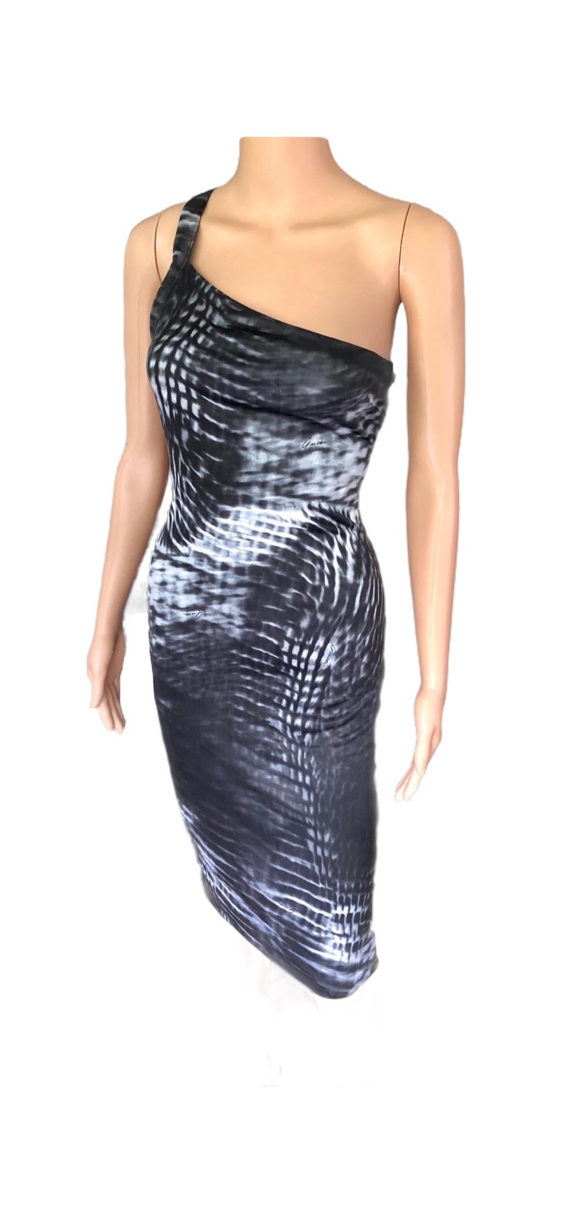 Tom Ford for Gucci S/S 2000 Runway One Shoulder Bodycon Knit Midi Dress 2