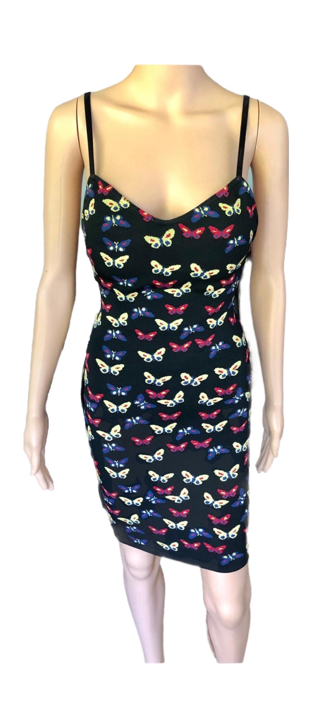 Azzedine Alaia F/W 1991 Runway Vintage Thierry Perez Butterfly Print Dress 4