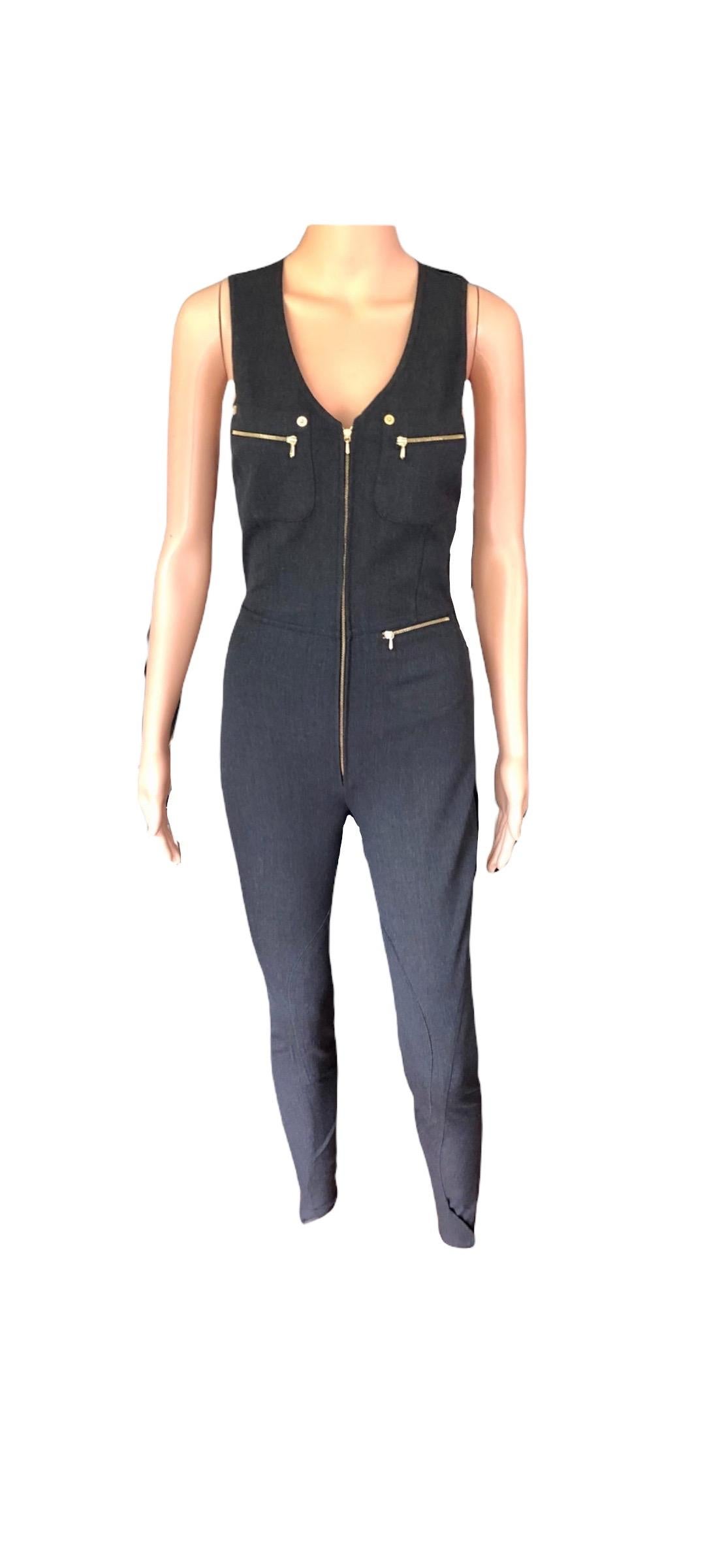 Tom Ford for Gucci S/S 1993 Runway Vintage Zipper Jumpsuit For Sale 3