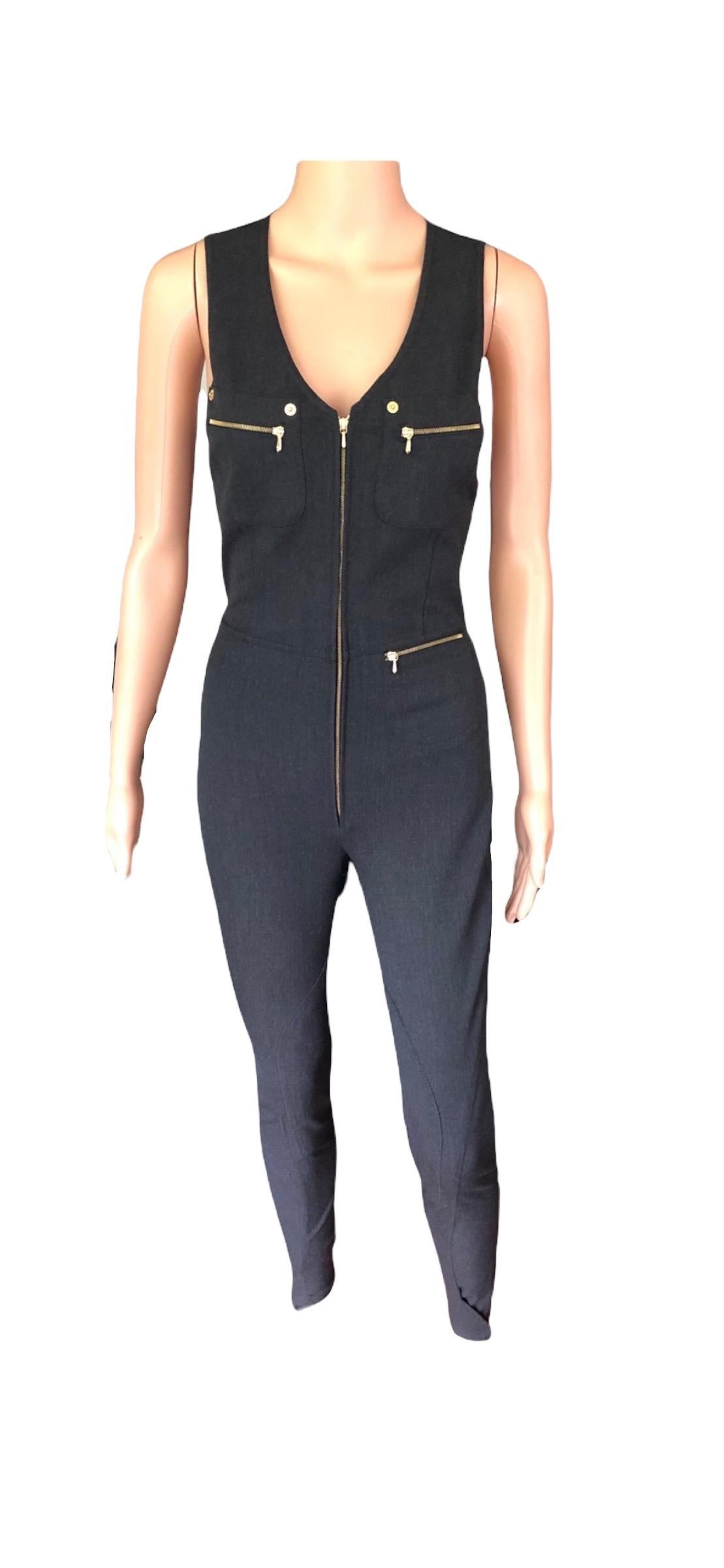 Tom Ford for Gucci S/S 1993 Runway Vintage Zipper Jumpsuit For Sale 2