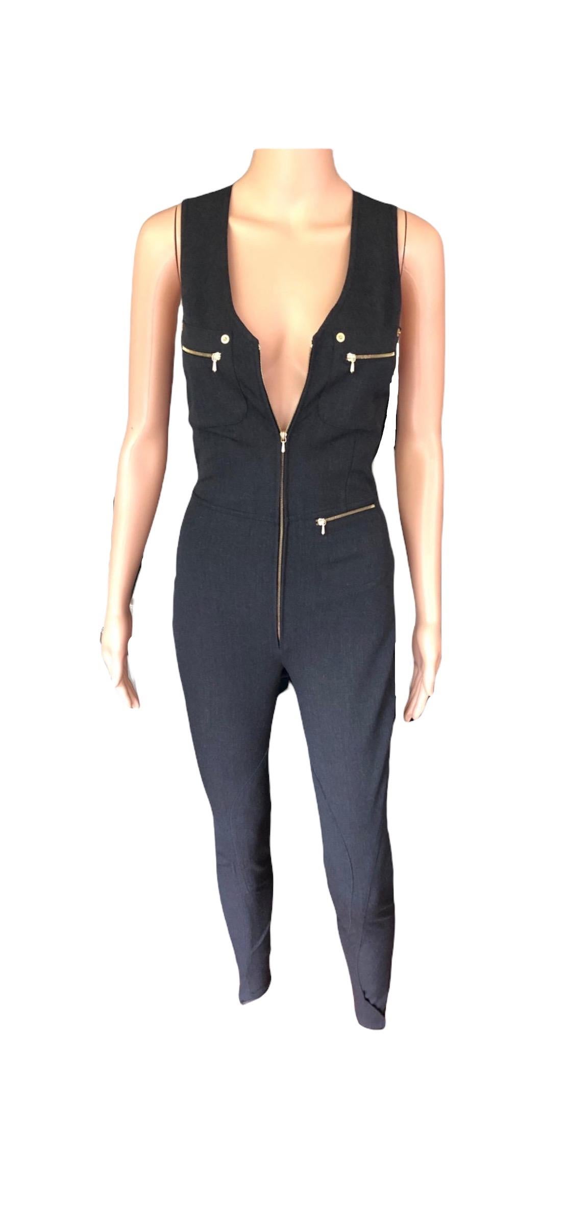 Tom Ford for Gucci S/S 1993 Runway Vintage Zipper Jumpsuit For Sale 6