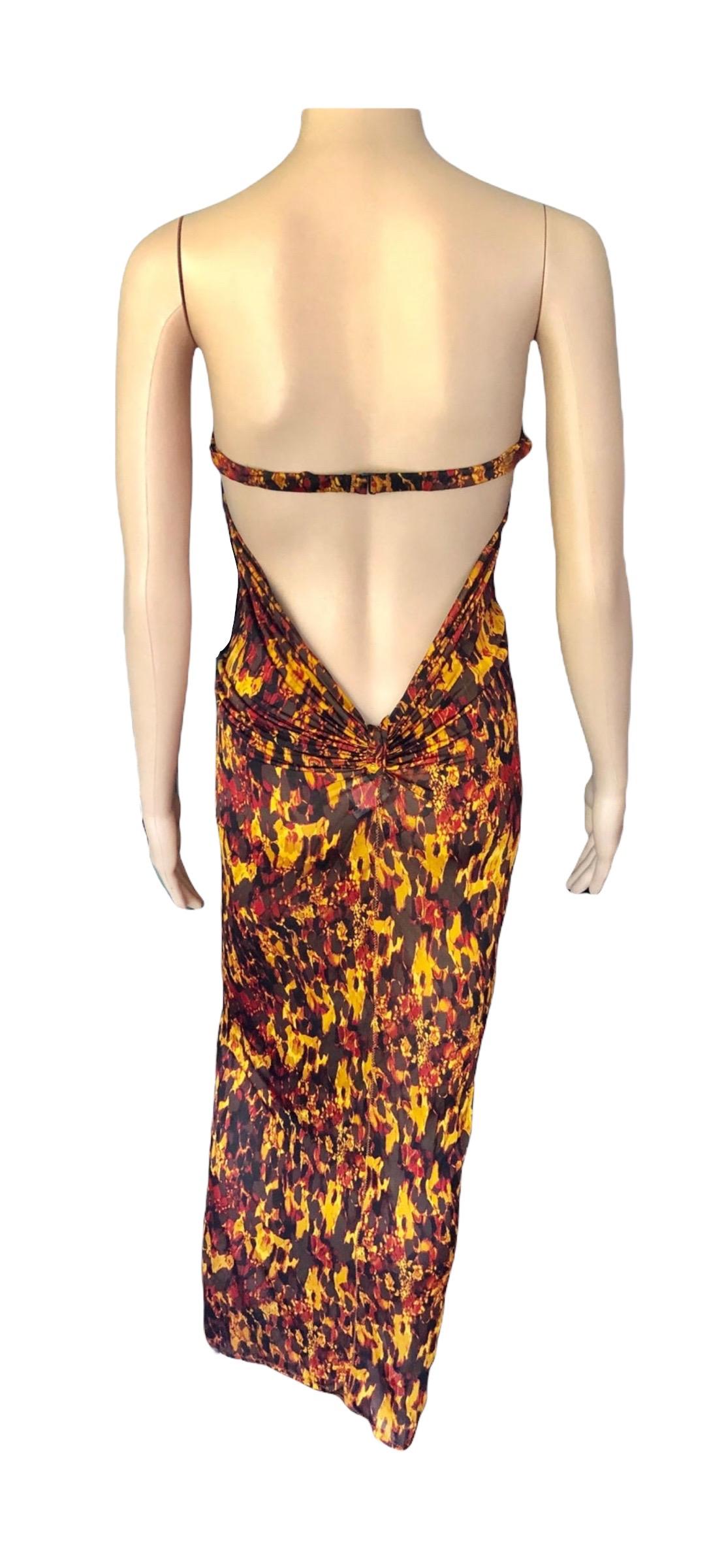 Jean Paul Gaultier S/S 1997 Vintage Embellished Open Back Maxi Evening Dress For Sale 2