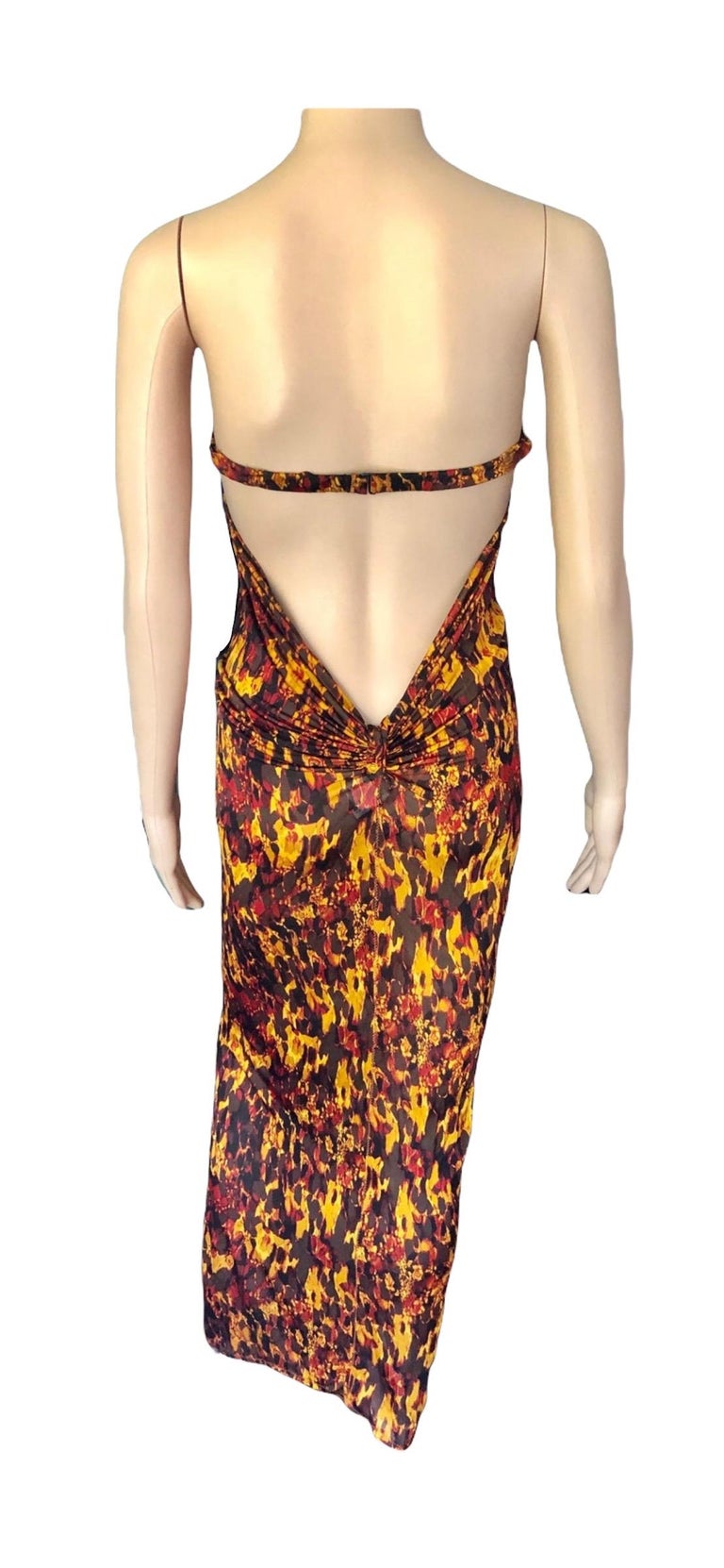 Jean Paul Gaultier S/S 1997 Vintage Embellished Open Back Maxi Evening Dress For Sale 5