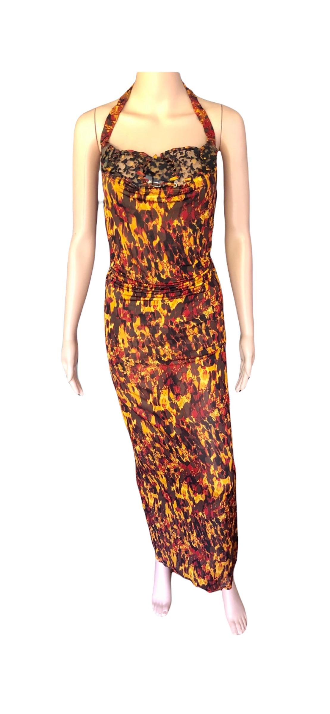 Jean Paul Gaultier S/S 1997 Vintage Embellished Open Back Maxi Evening Dress For Sale 6