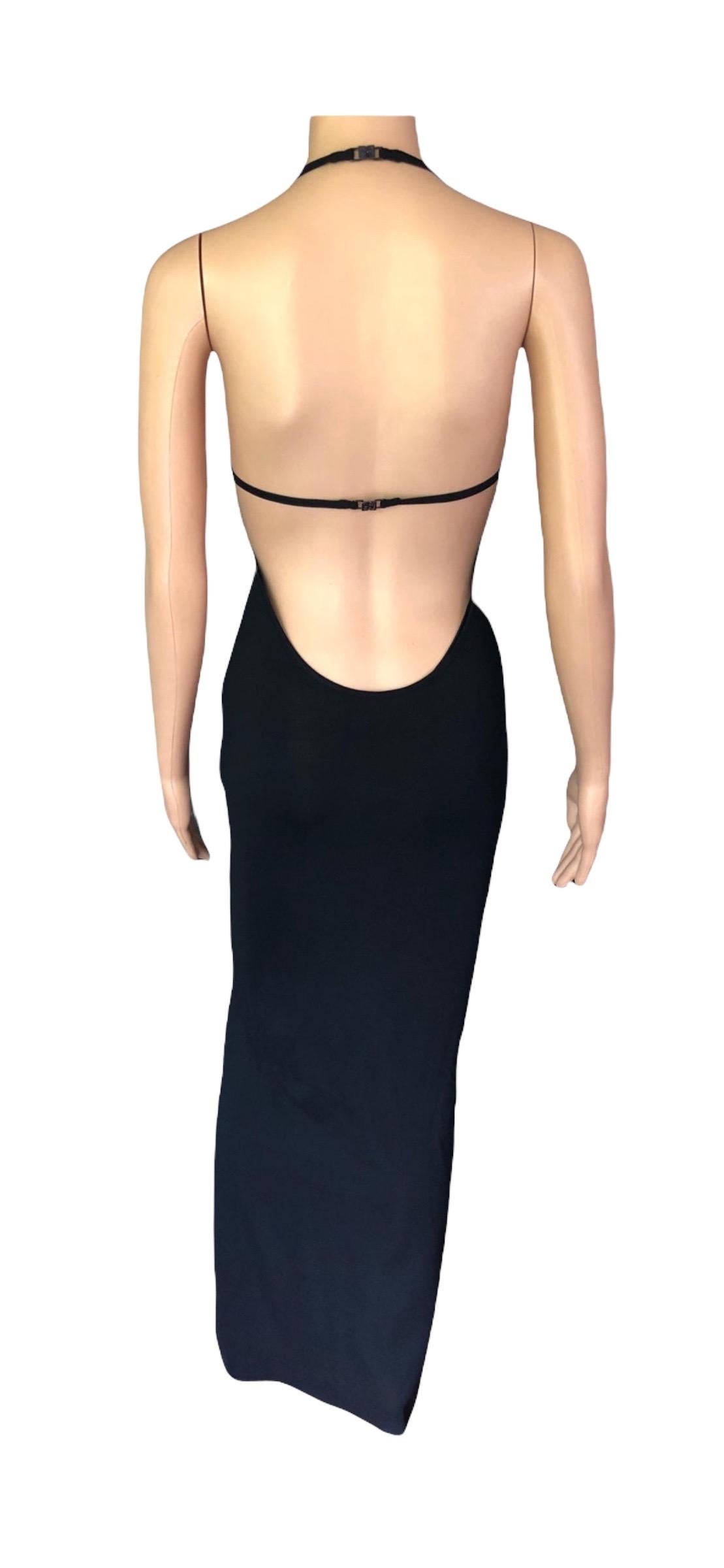 Tom Ford for Gucci S/S 1998 Bodycon Backless Black Evening Dress Gown For Sale 3
