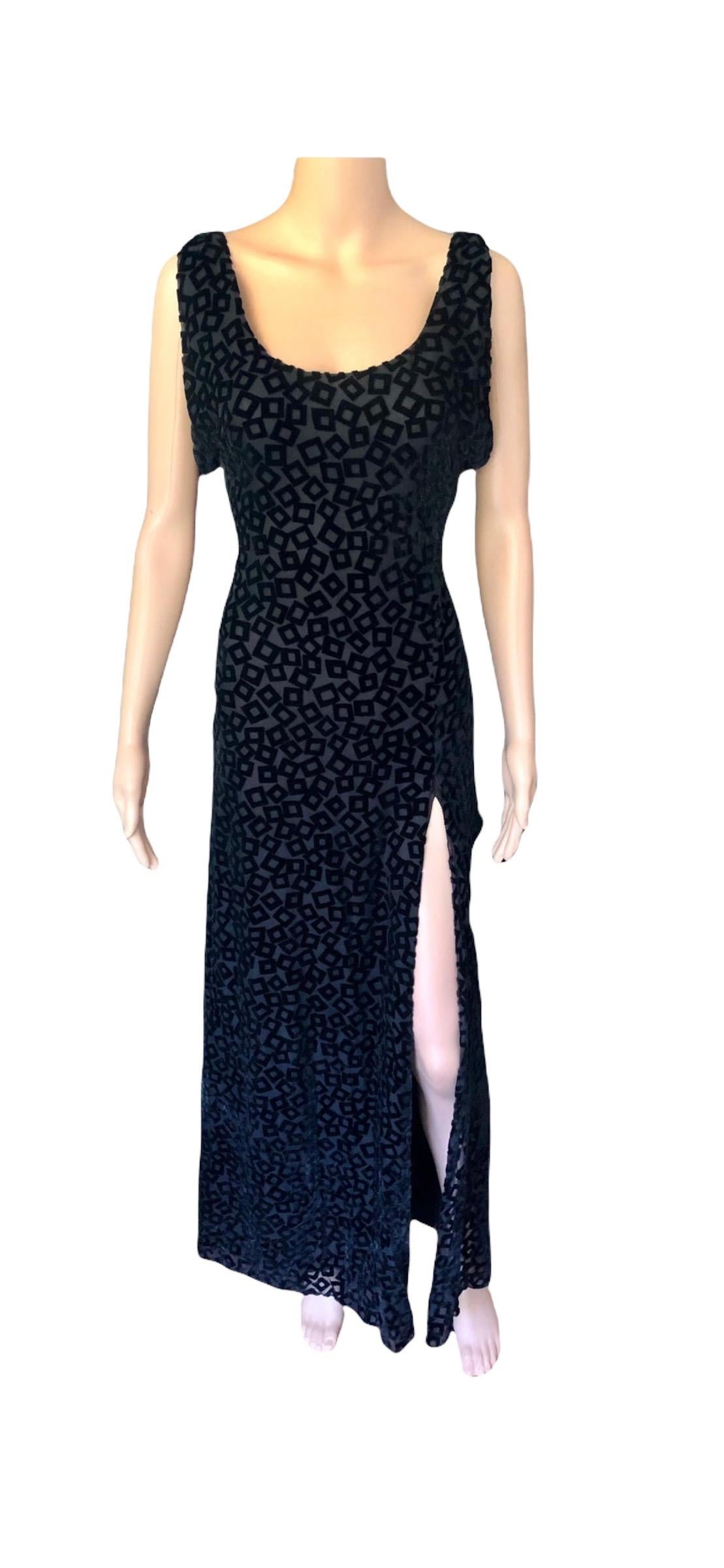 Gianni Versace S/S 1999 Vintage Black Evening Dress Gown For Sale 4