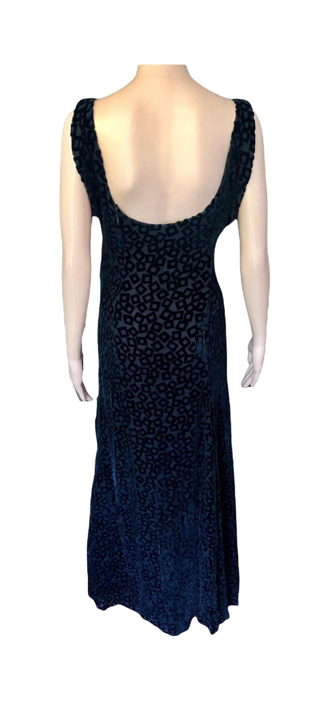 Gianni Versace S/S 1999 Vintage Black Evening Dress Gown For Sale 6