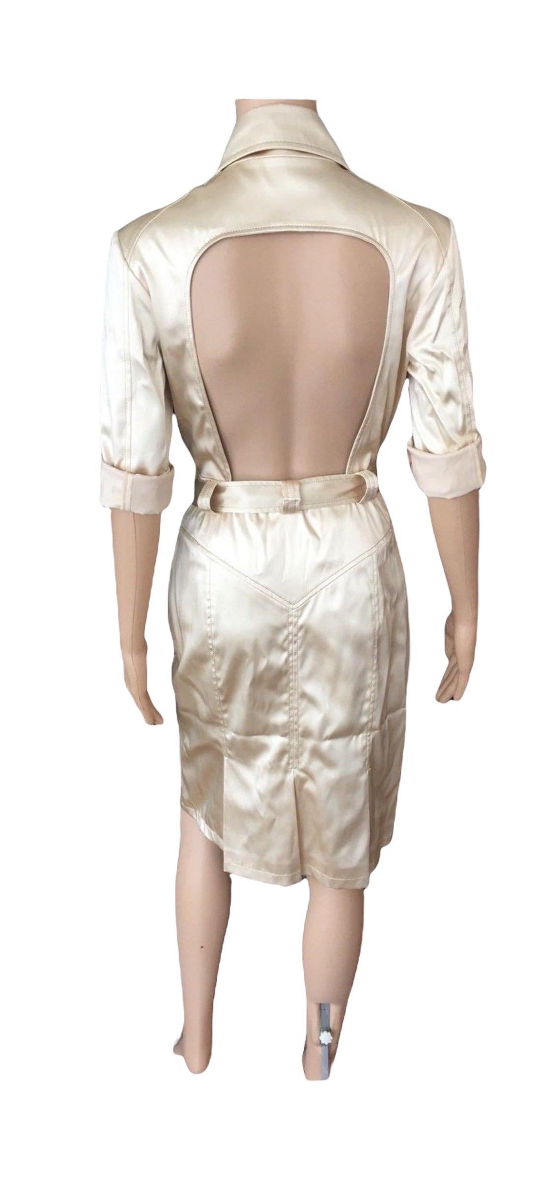Versace - Robe ceinturée à découpes et dos ouvert, issue d'un défilé printemps-été 2005  en vente 8