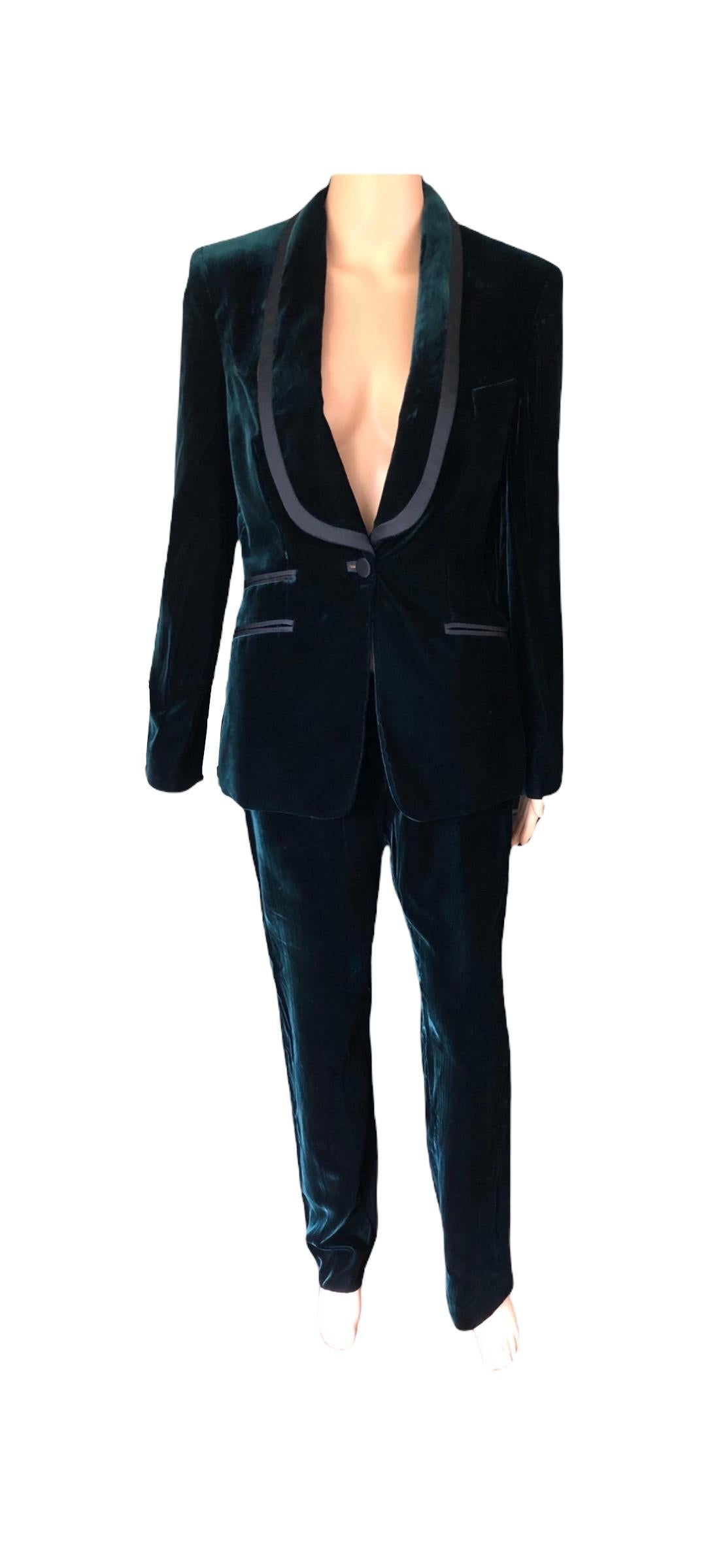 Tom Ford for Gucci F/W 2004 Runway Vintage Tuxedo Velvet Blazer Pants Suit  6