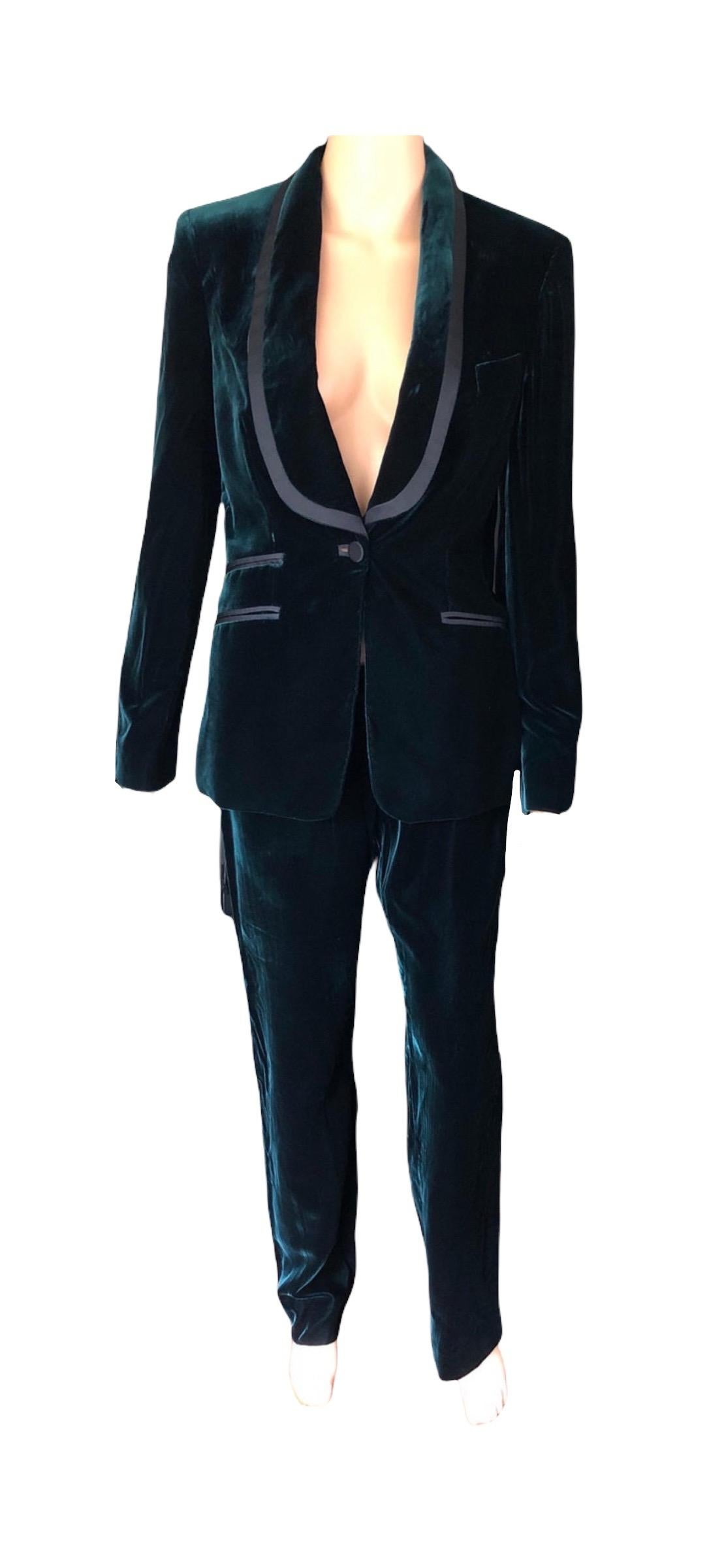 Tom Ford for Gucci F/W 2004 Runway Vintage Tuxedo Velvet Blazer Pants Suit  5