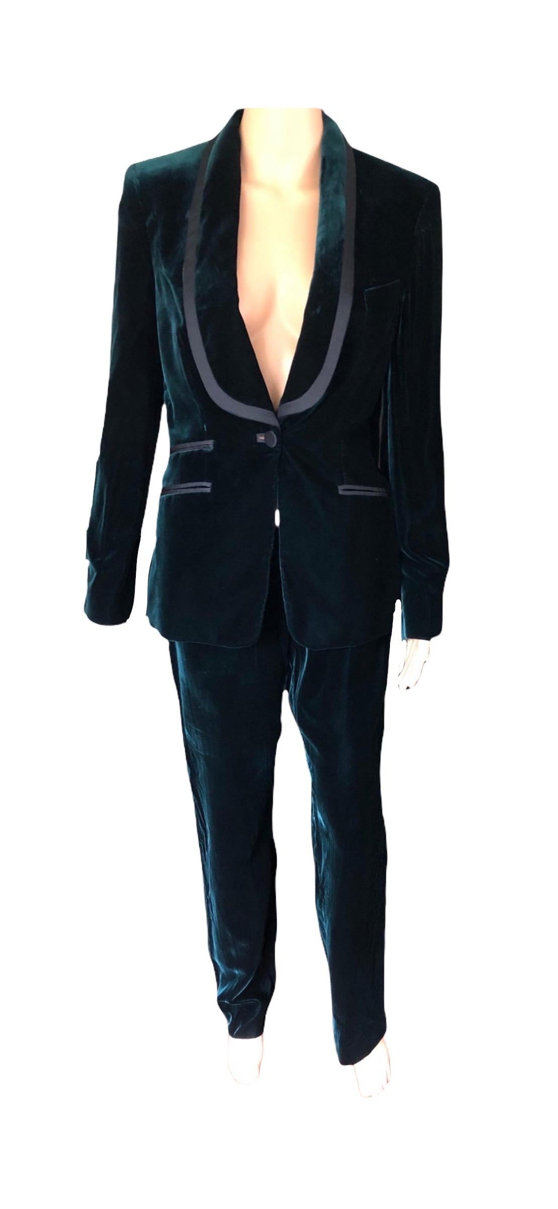 Tom Ford for Gucci F/W 2004 Runway Vintage Tuxedo Velvet Blazer Pants Suit  8
