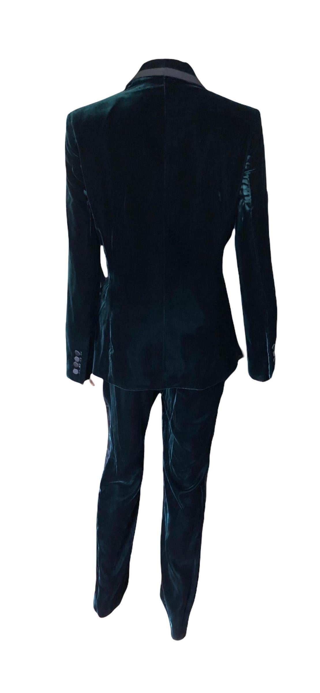 Tom Ford for Gucci F/W 2004 Runway Vintage Tuxedo Velvet Blazer Pants Suit 9