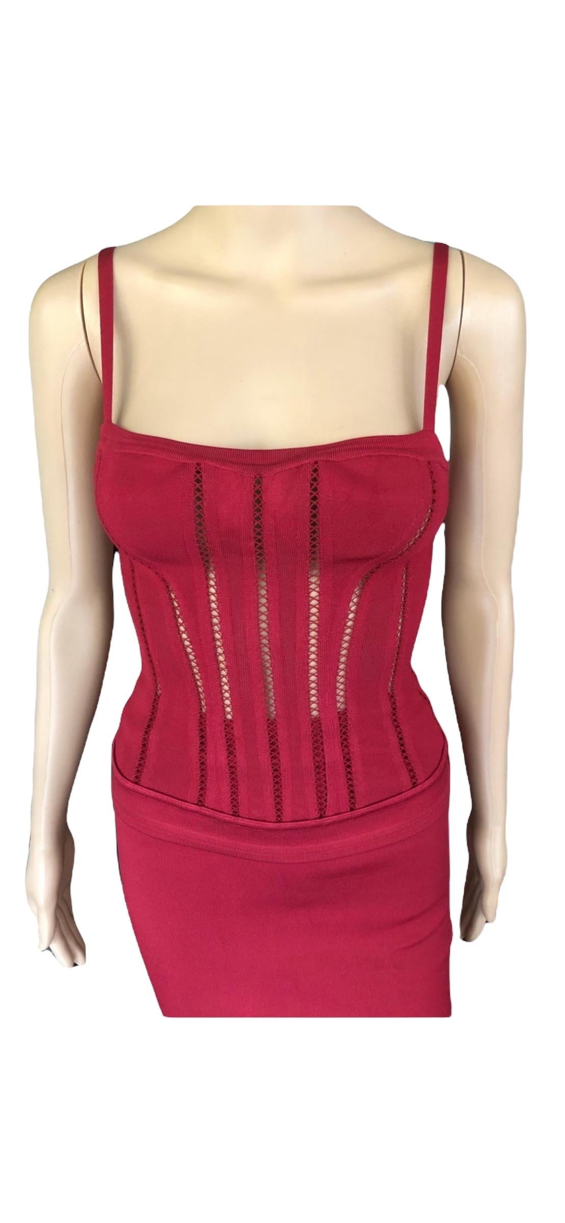 Azzedine Alaia F/W 1991 Vintage Skirt and Bustier Corset Top 2 Piece Set  For Sale 7