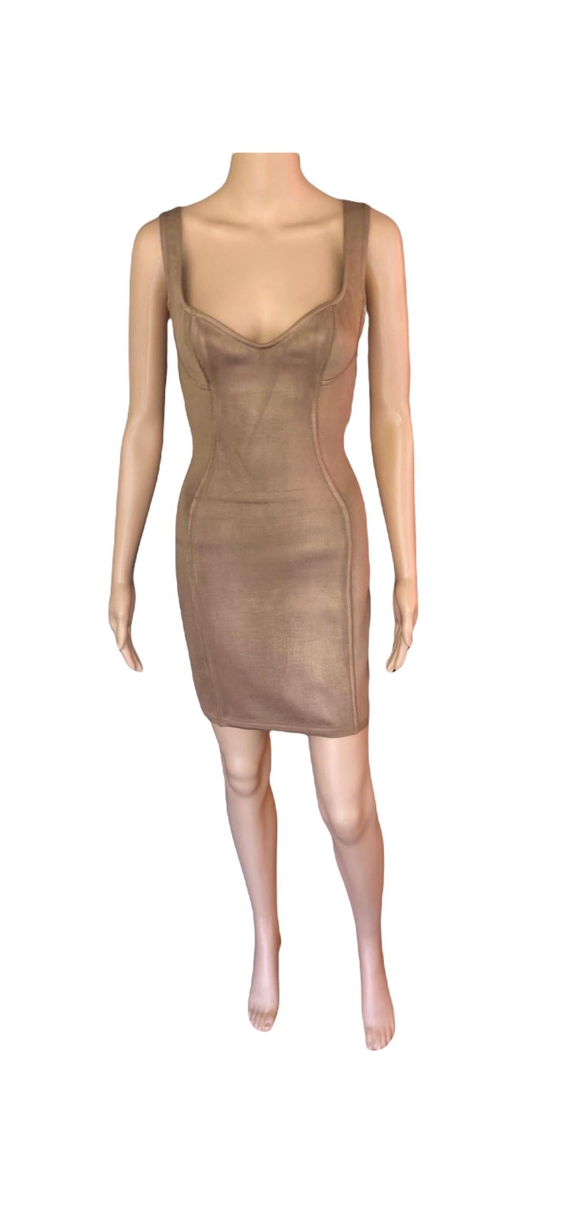 Azzedine Alaia S/S 1991 Minivestido bodycon corpiño vintage en venta 13
