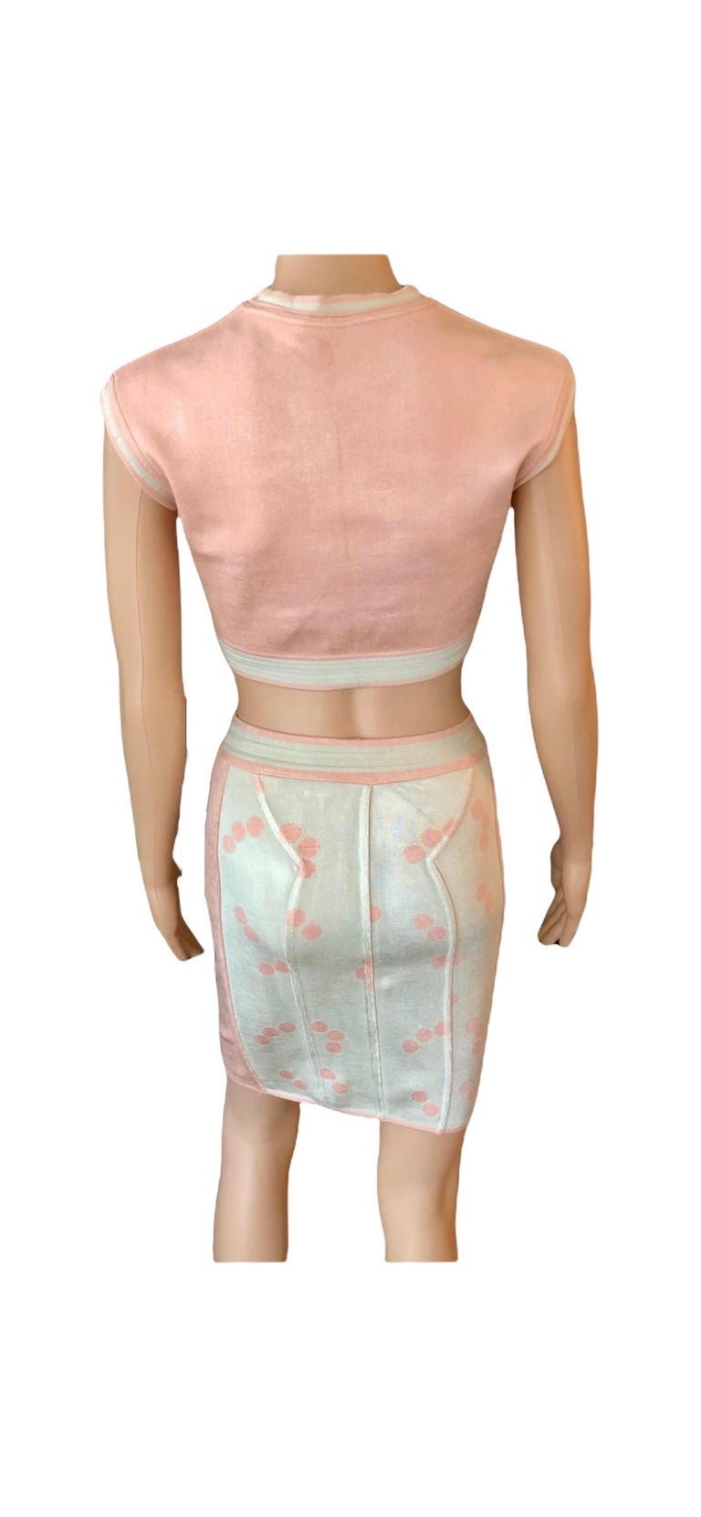 Azzedine Alaia S/S 1991 Vintage Skirt and Crop Top 2 Piece Set For Sale ...
